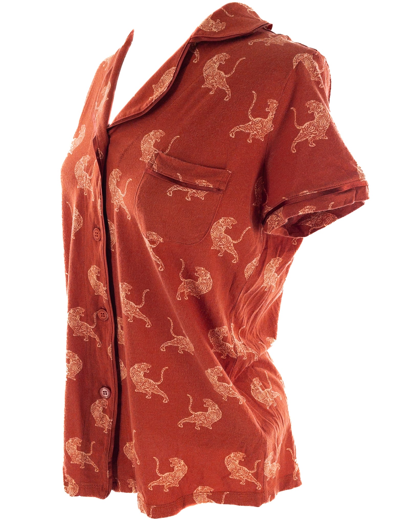 Cosabella Orange Print Cotton Blend Size S Pajamas