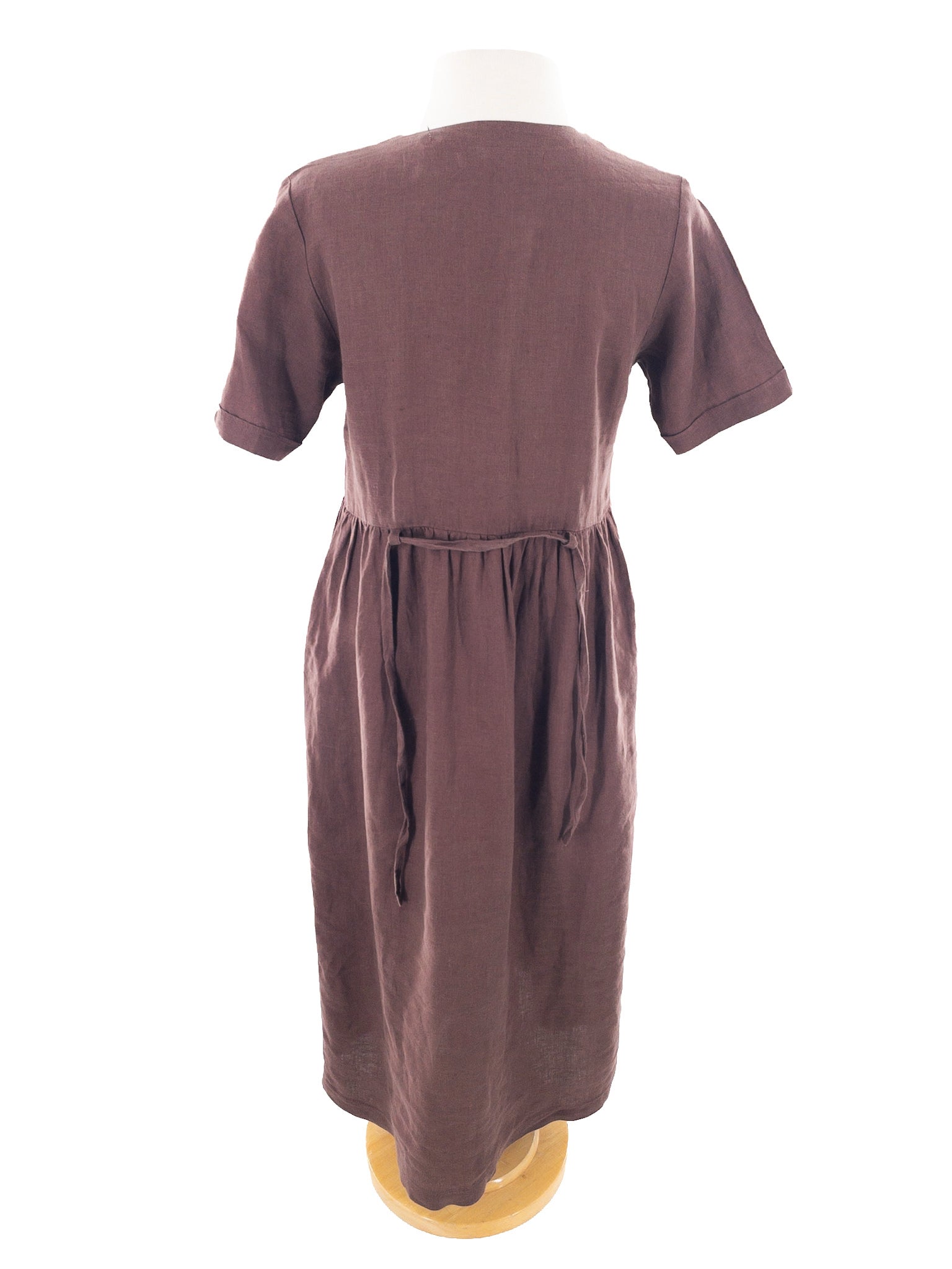 Pyne & Smith Brown Linen Short Sleeve Size XS Dress