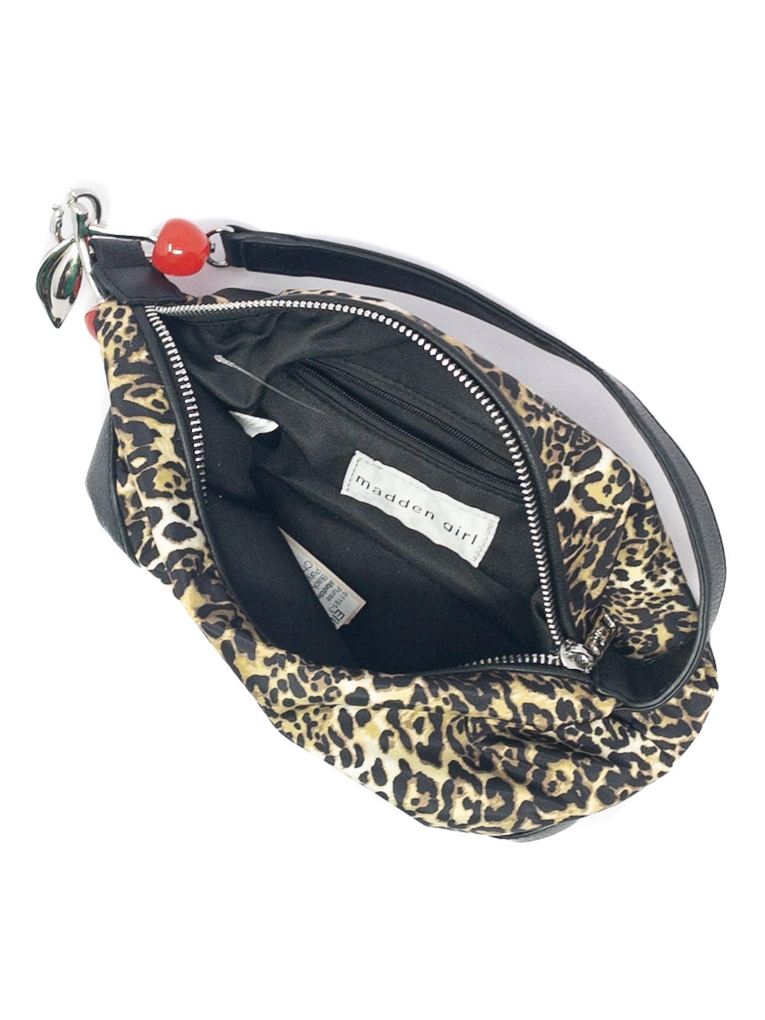 Madden Girl Black Tan Leopard Print Polyester Purse
