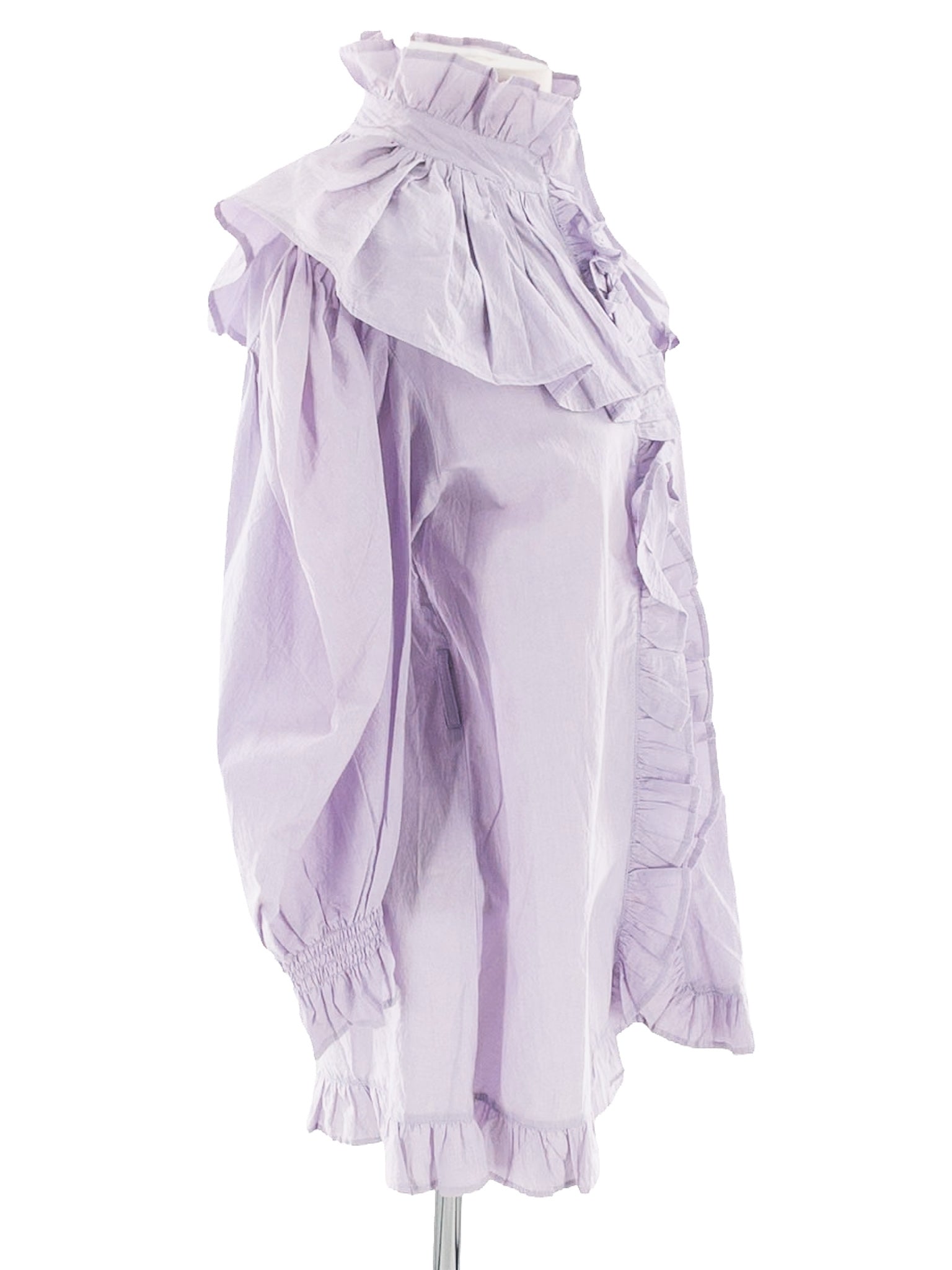 Mille Lavender Ruffle Cotton Puff Sleeve Size XS Blouse