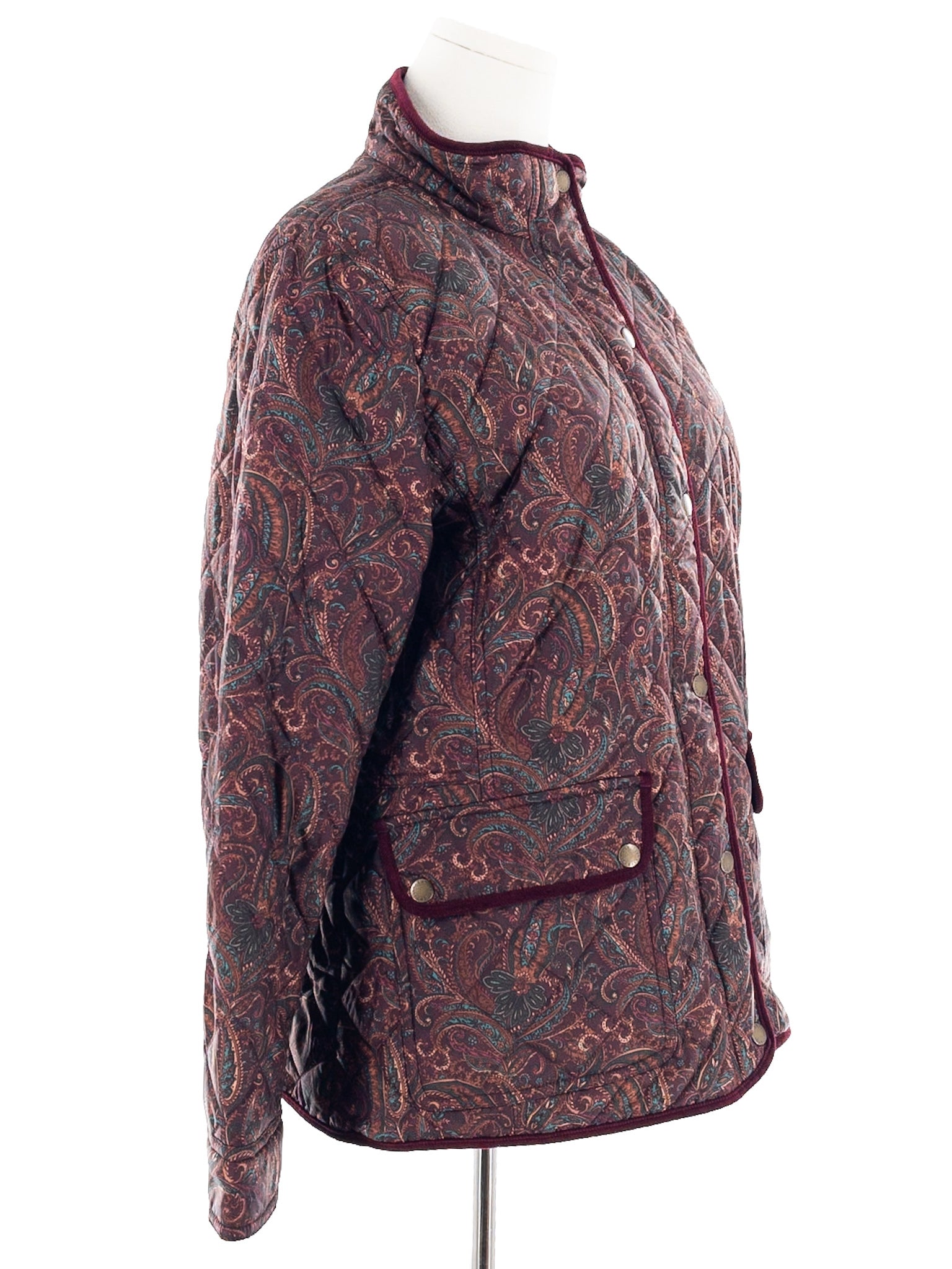 Talbots Maroon Multi Paisley Nylon Blend Size XLP Jacket