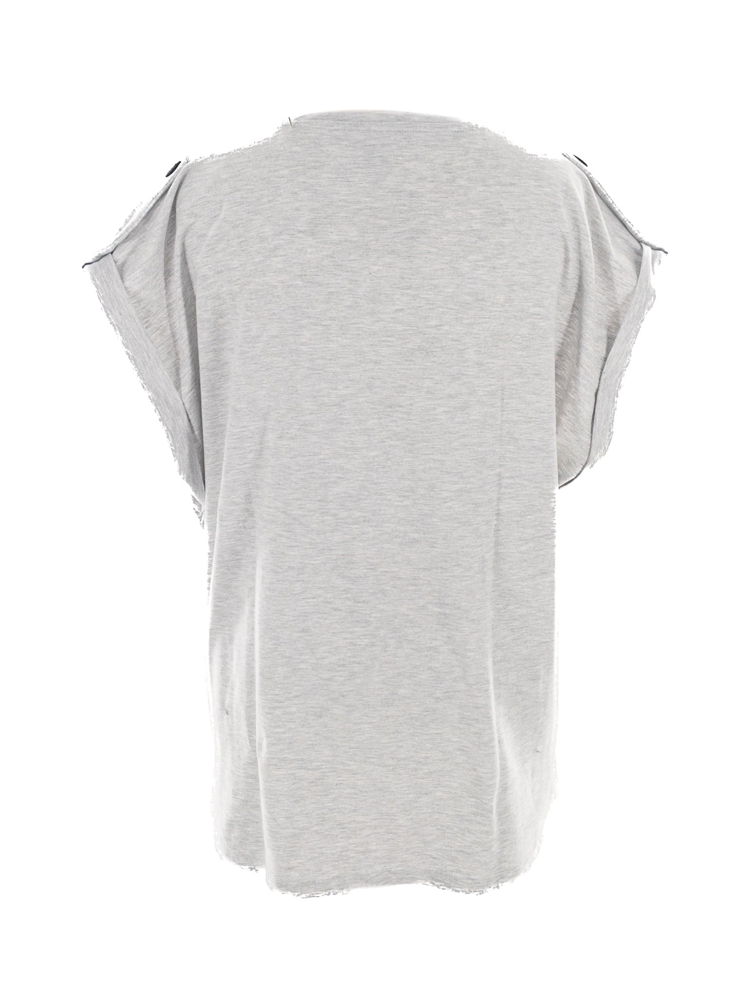 Saint + Sofia Light Gray Print Cotton Blend Cap Sleeve Size 18 T Shirt