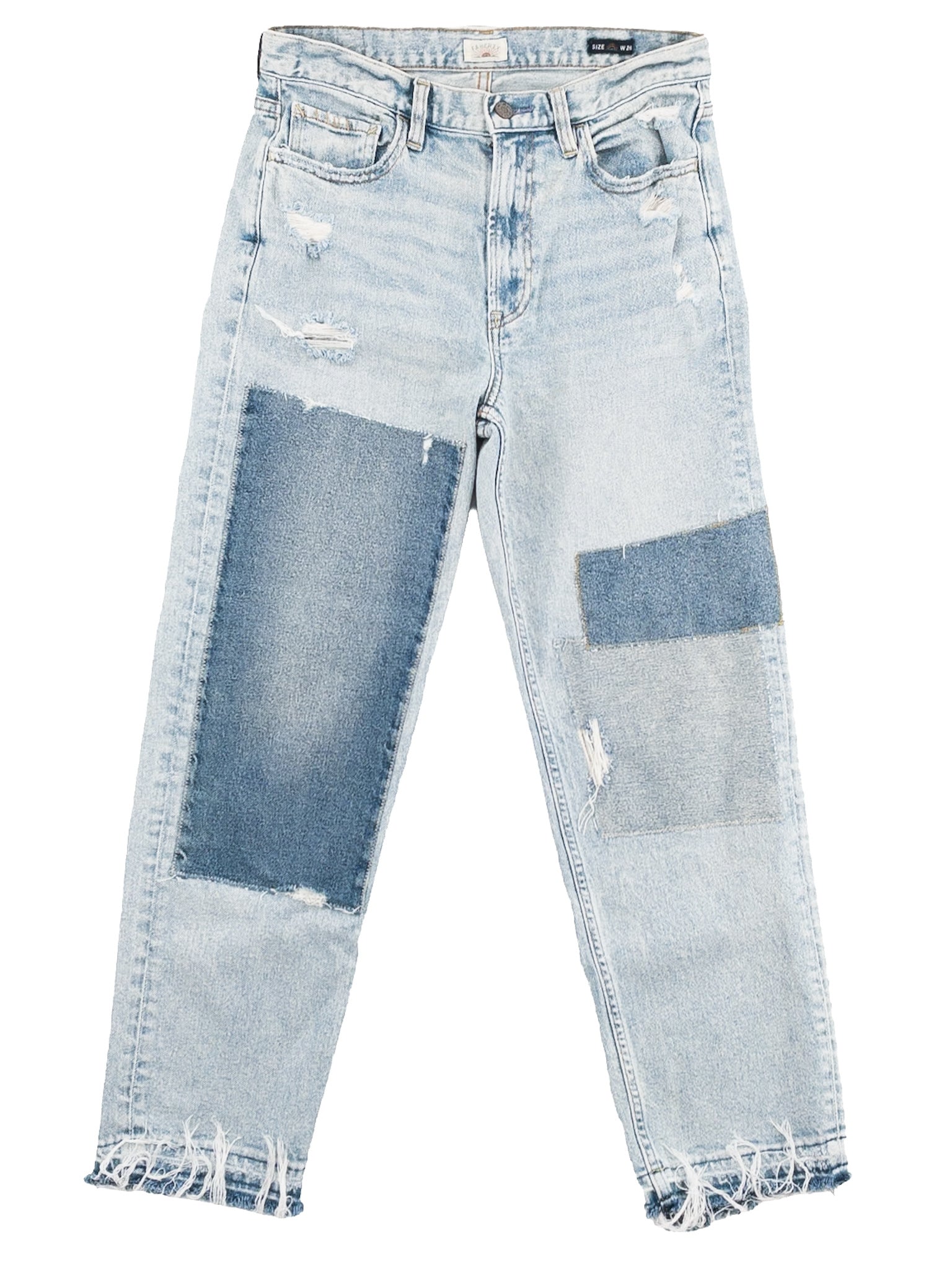 Faherty Blue Distressed Cotton Blend Straight Size 2 Jeans