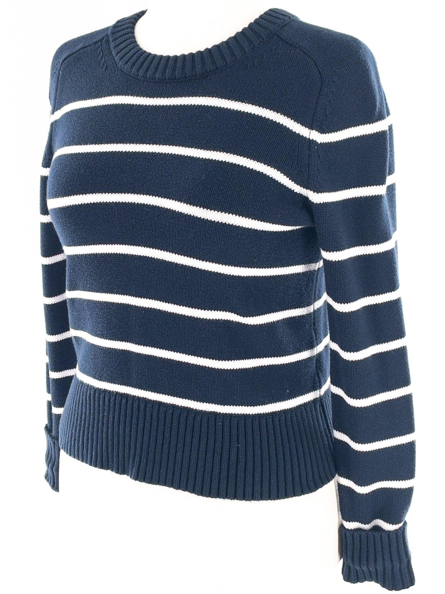 Banana Republic Navy White Stripe Cotton Silk Size XS Sweaters