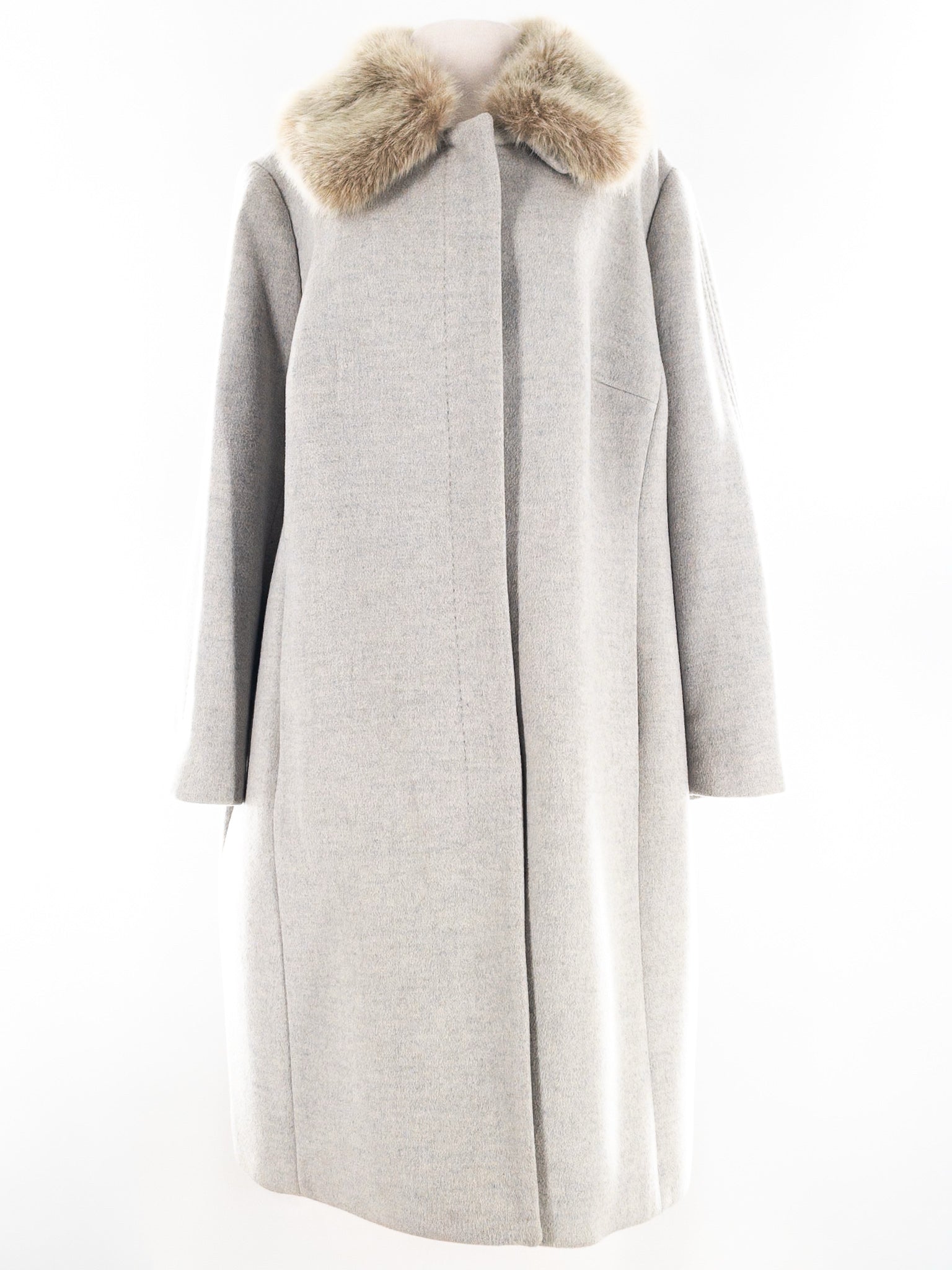 Talbots Gray Faux Fur Wool Blend Size 18 Coat