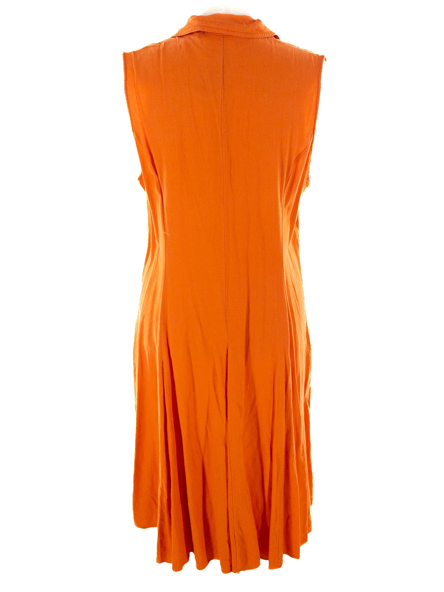 Norm Thompson Orange Button Cotton Sleeveless Size XL Dress
