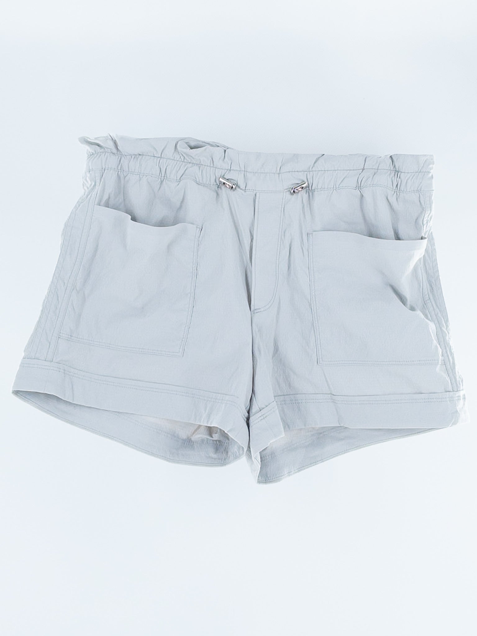 Athleta Light Gray Drawstring Nylon Blend Size 4 Shorts