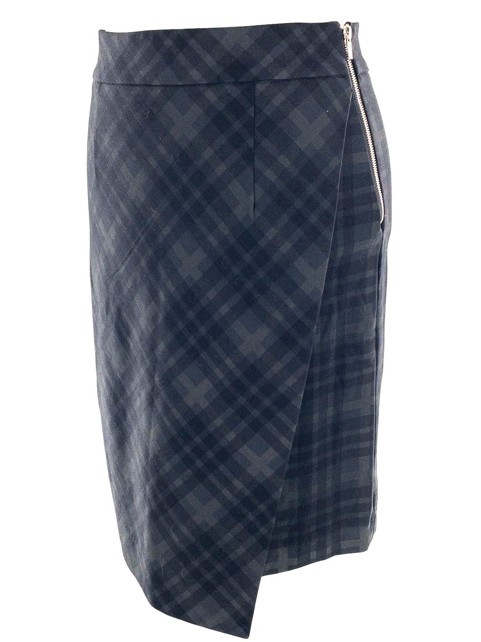 Premise Black Gray Plaid Rayon Blend Size 8 Skirt
