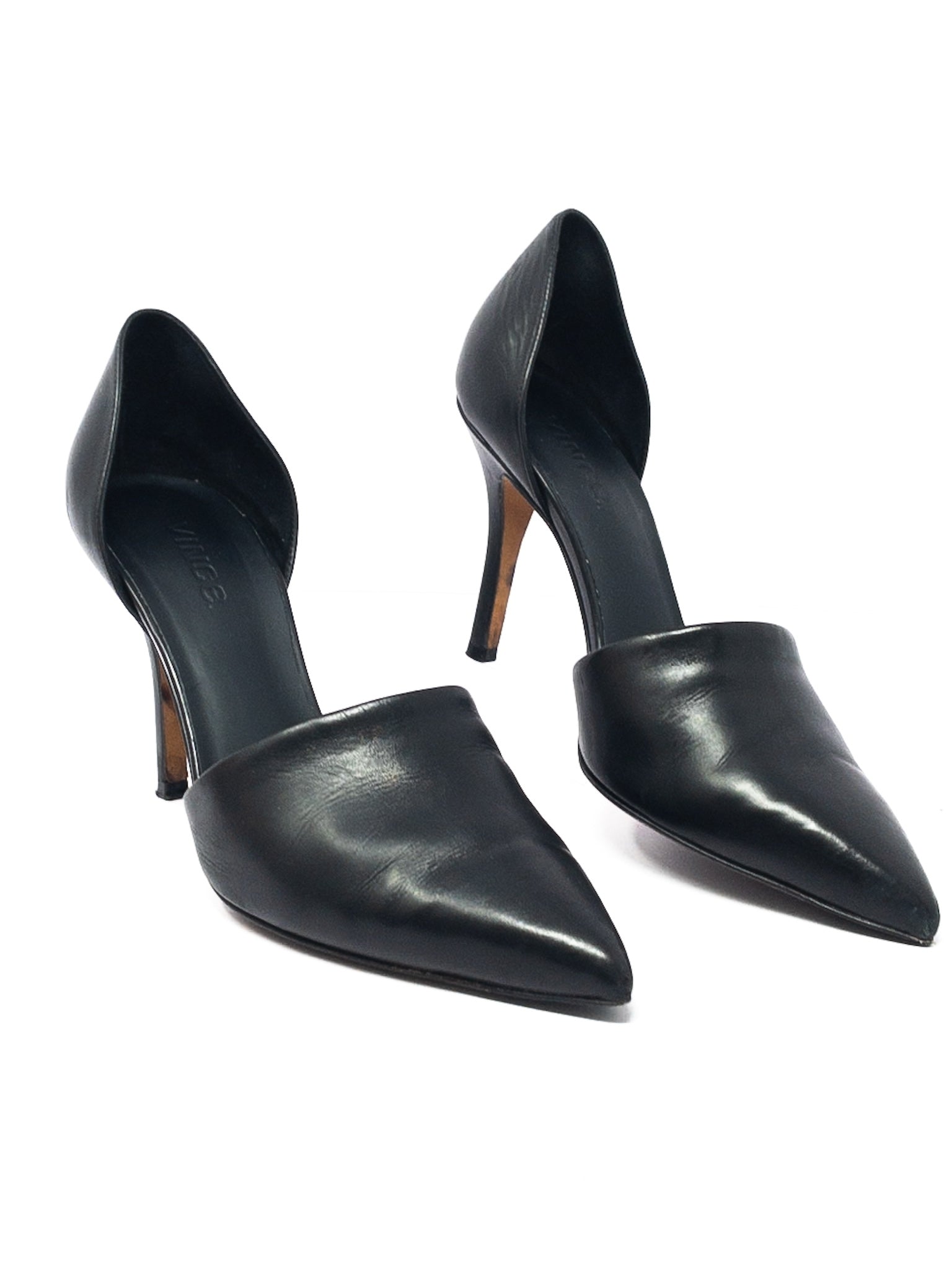Vince Black Cut Out Leather 7.5 Pumps