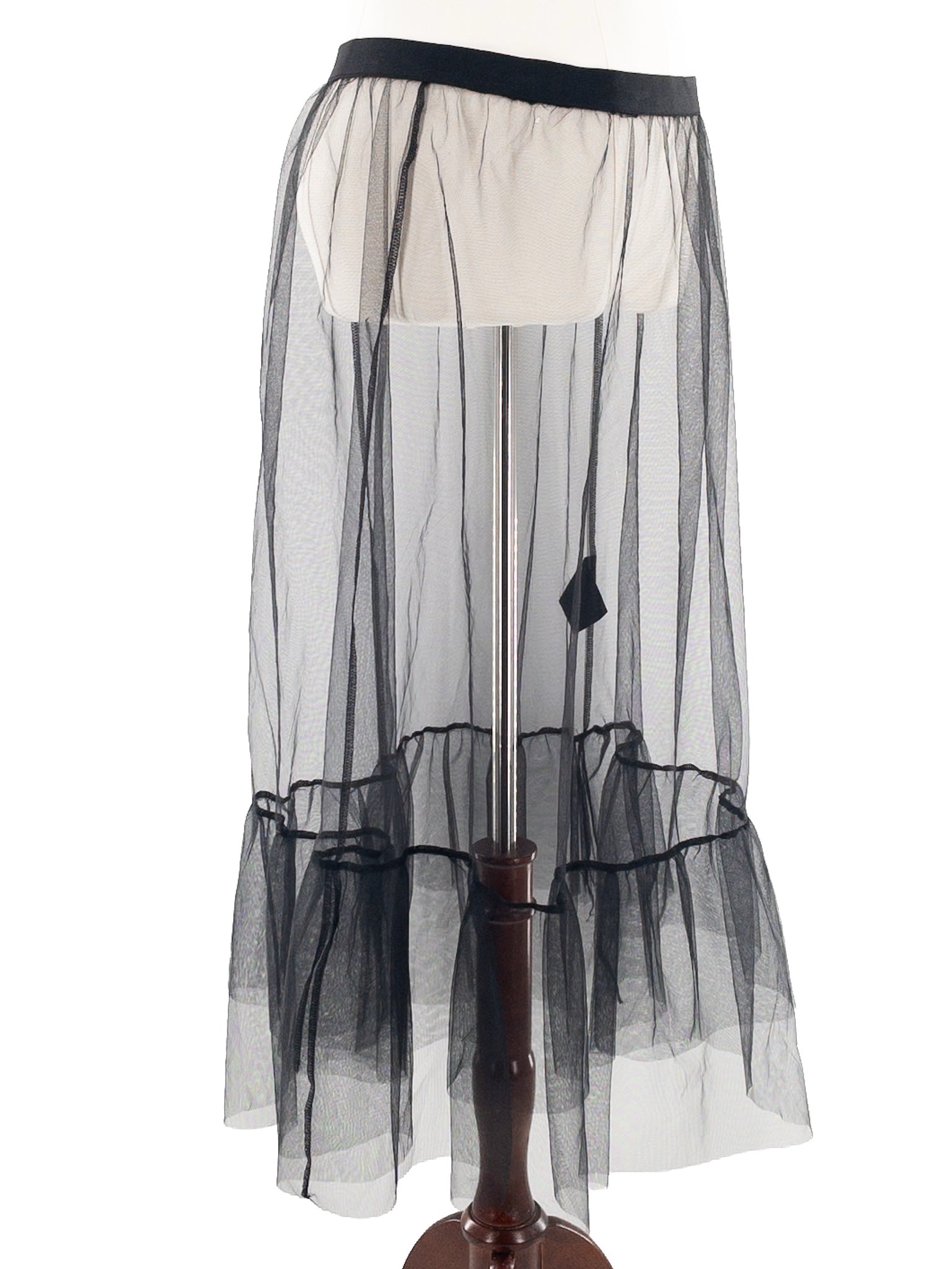 Luukaa Black Sheer Tulle Size XL Maxi Skirt
