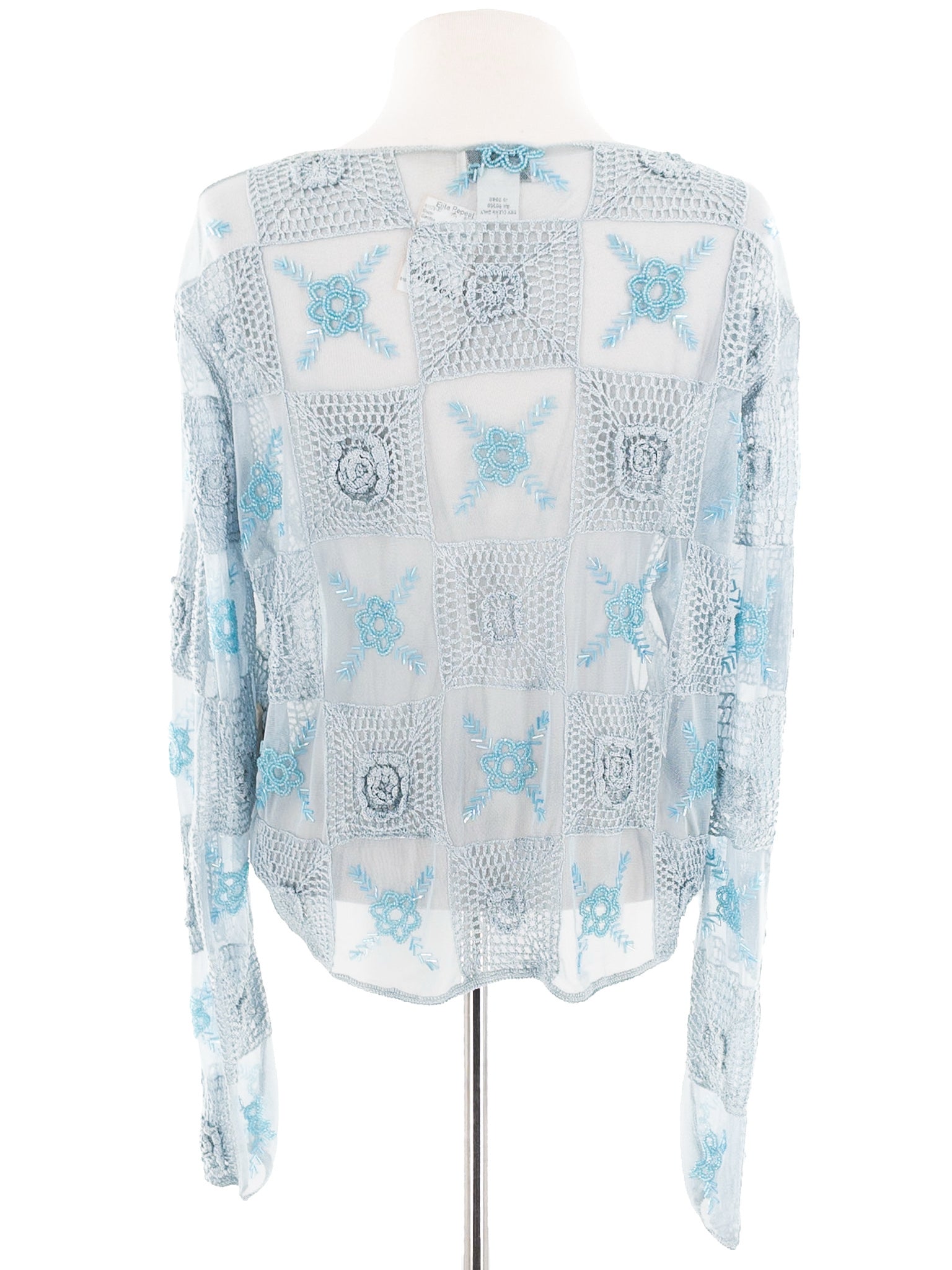 Gantos Light Blue Beaded Rayon Blend Size XL Blazer