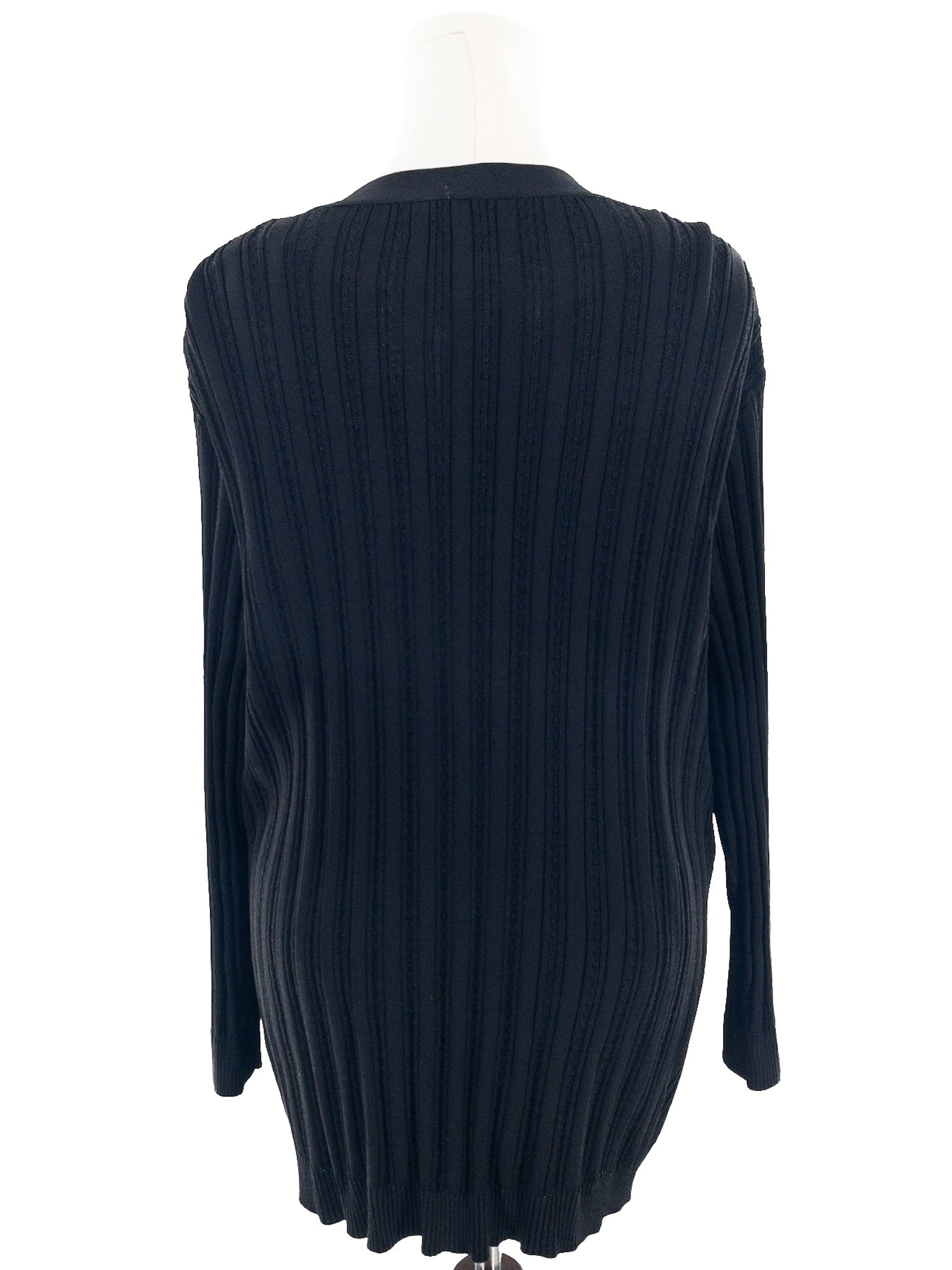 Jones New York Black Ribbed Rayon Blend Size 2X Cardigan