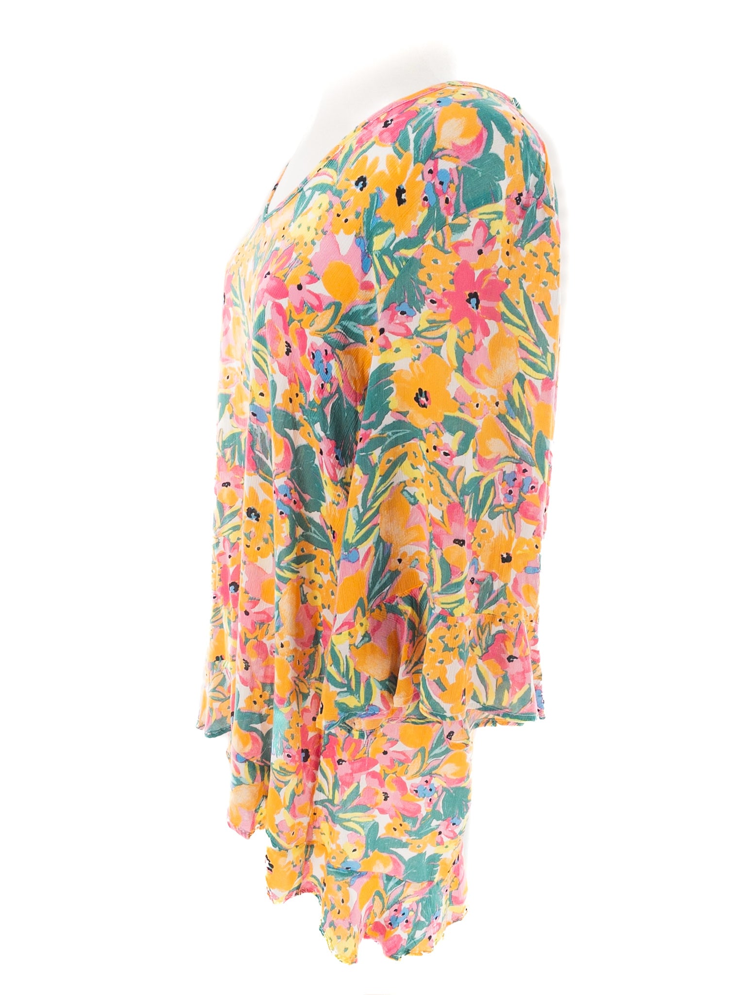 Anne Cole Multi-Color Floral Rayon Size XS Swim Cover-Up