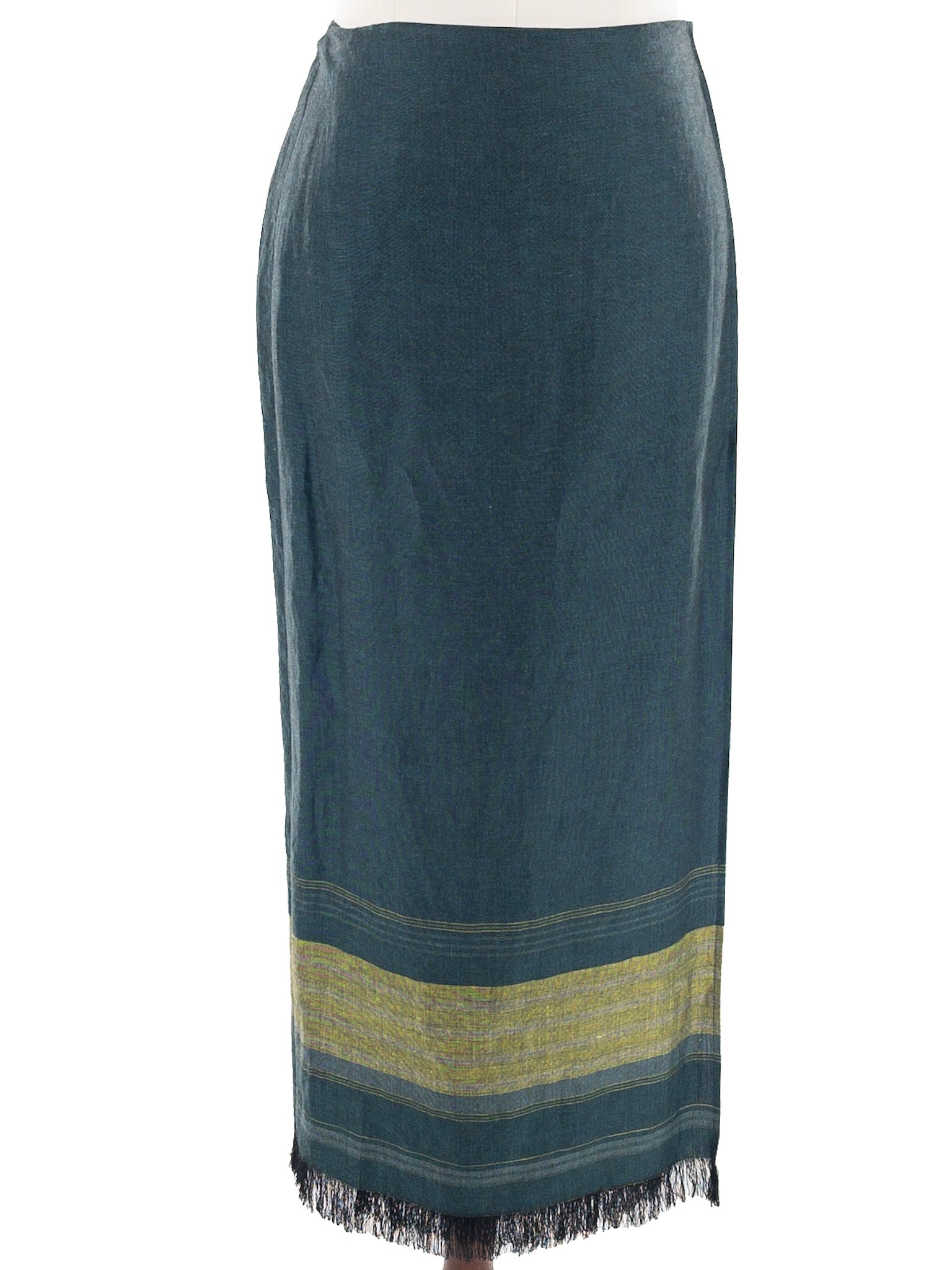 Dana Buchman Peacock Green Linen Blend Size 10 Skirt