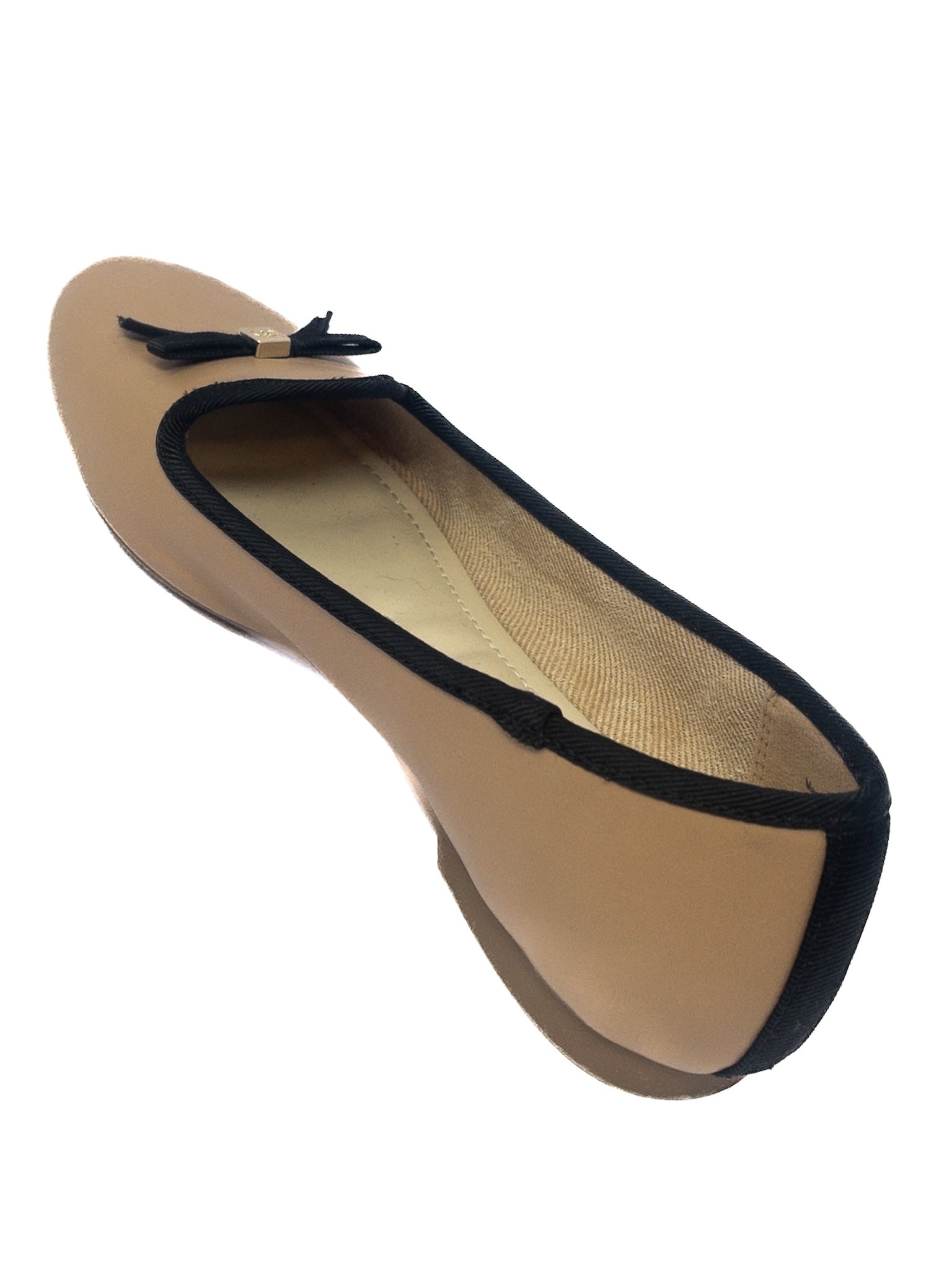 Charter Club Tan Black Bow Man Made 6.5 Flats