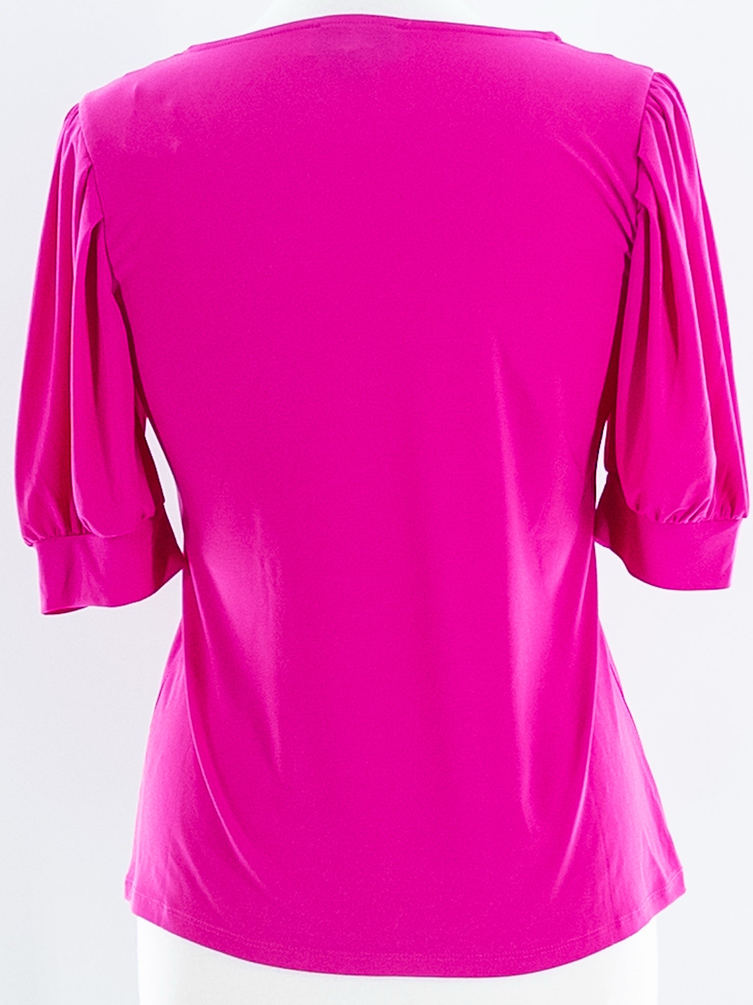 Cece Hot Pink Polyester Blend Puff Sleeve Size S T Shirt