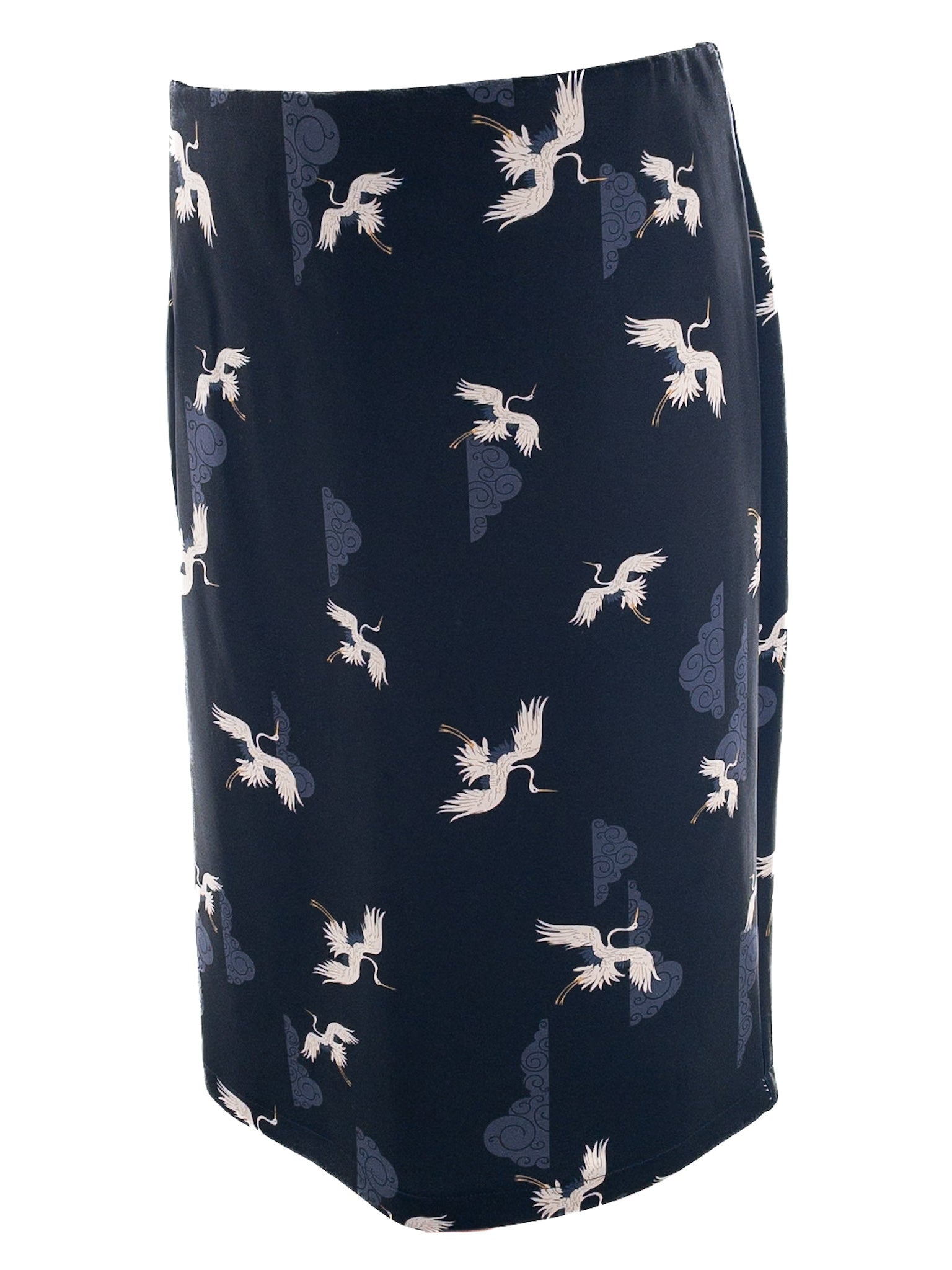 Tahari Navy Stone Birds Polyester Size XL Skirt