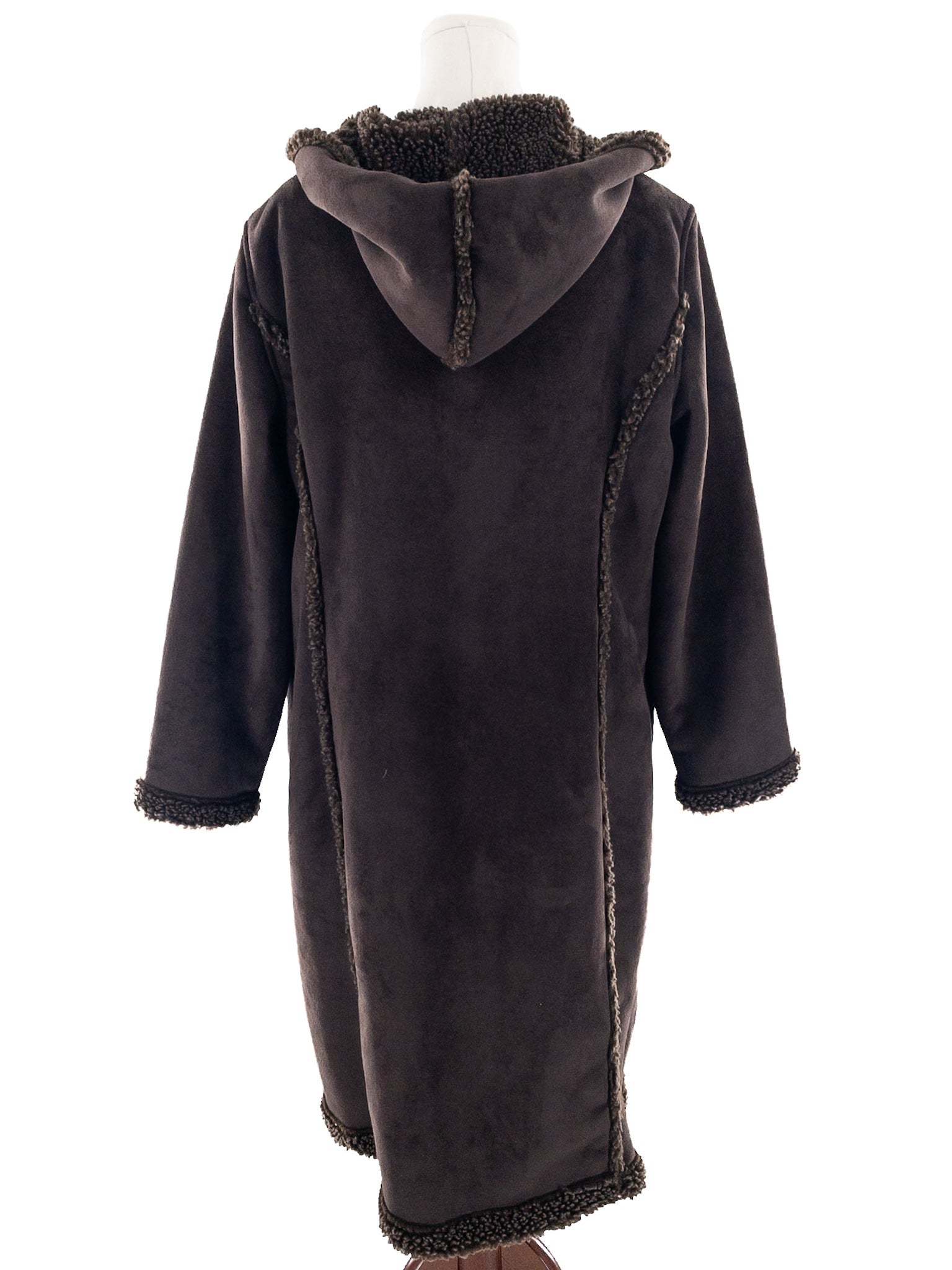 LL Bean Chocolate Faux Suede Polyester Size XLP Coat