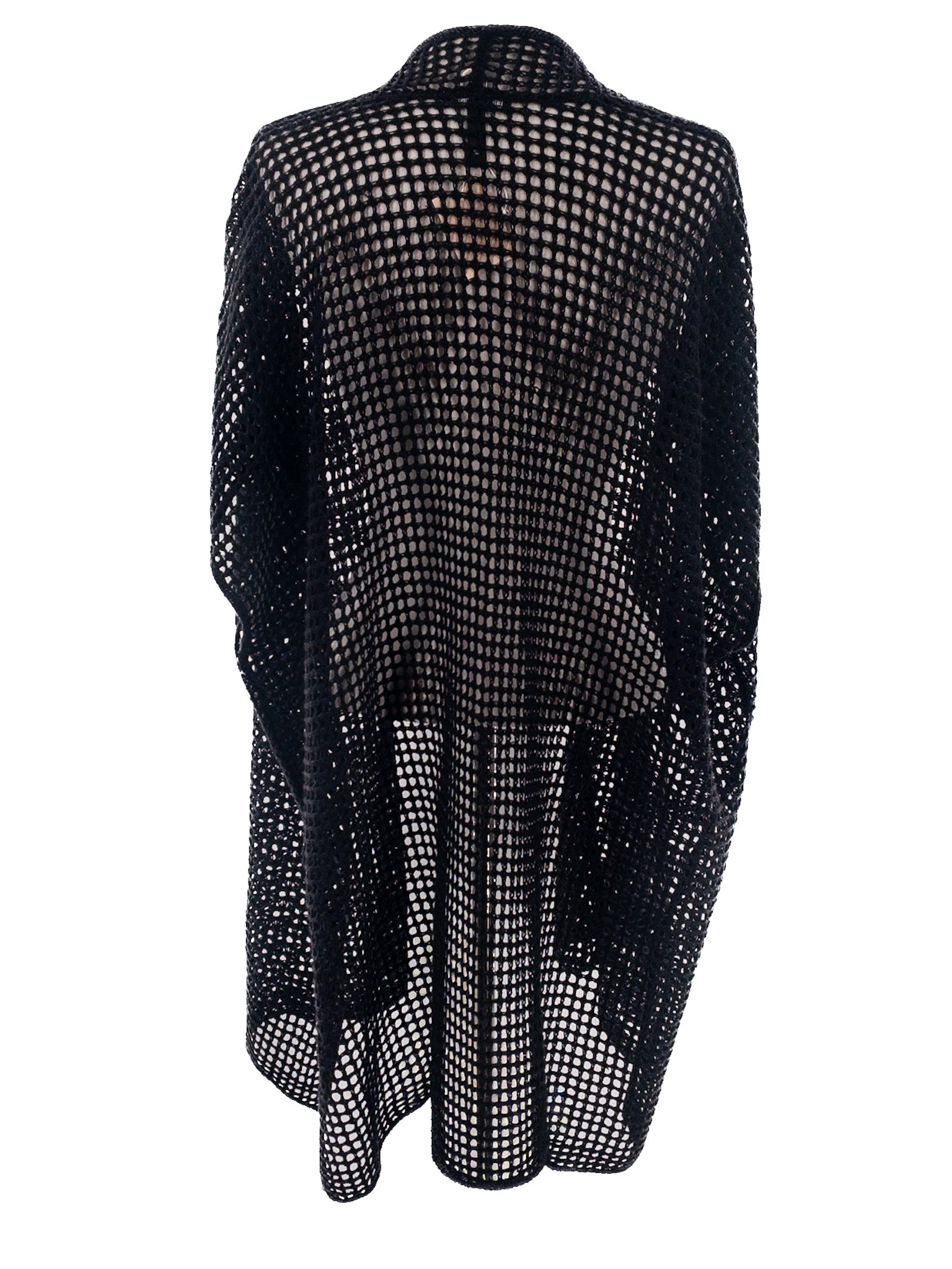 Eileen Fisher Black Crochet Linen Size S/M Cardigan