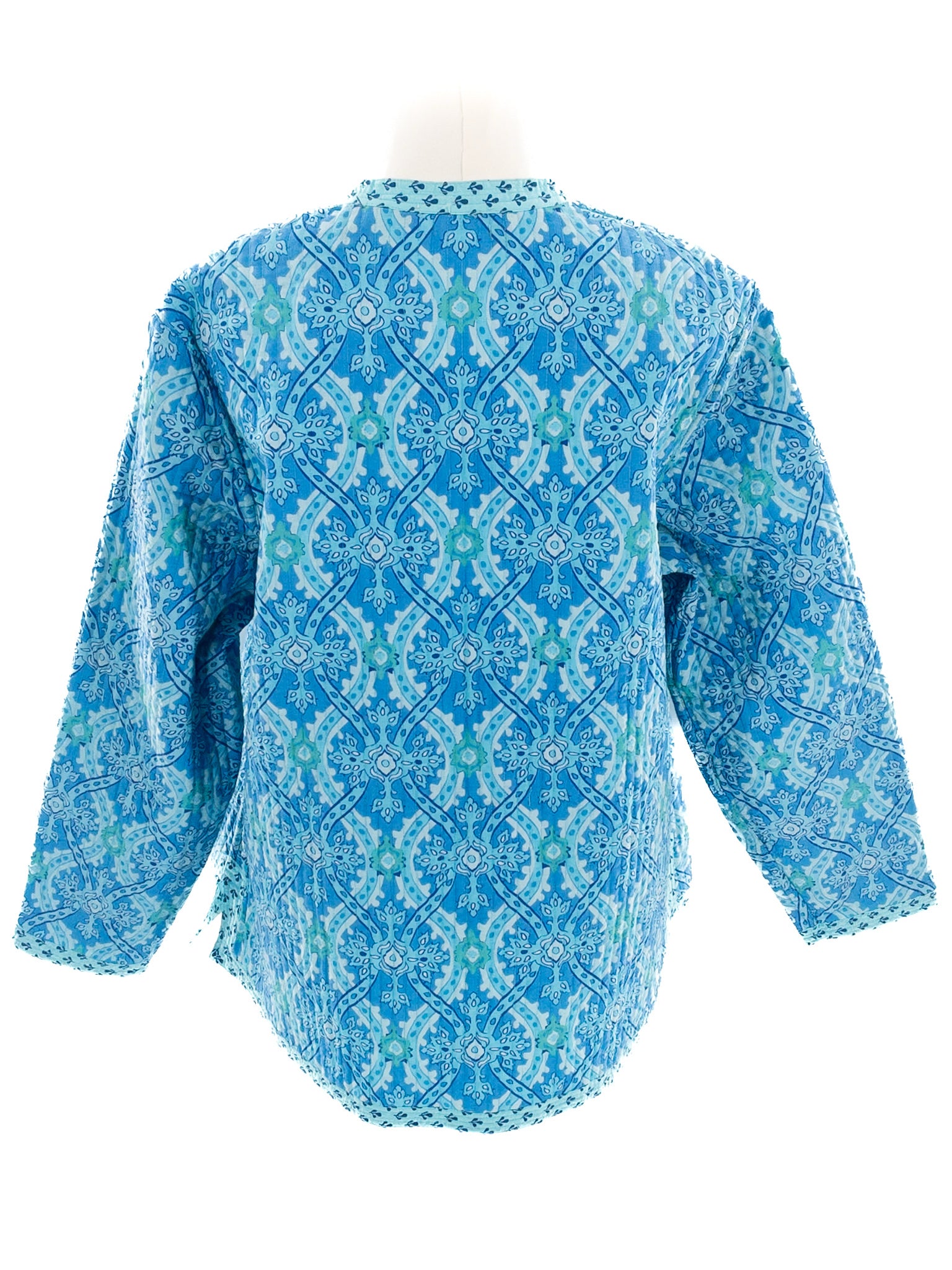Teal Quilt Cotton Size XL Blazer