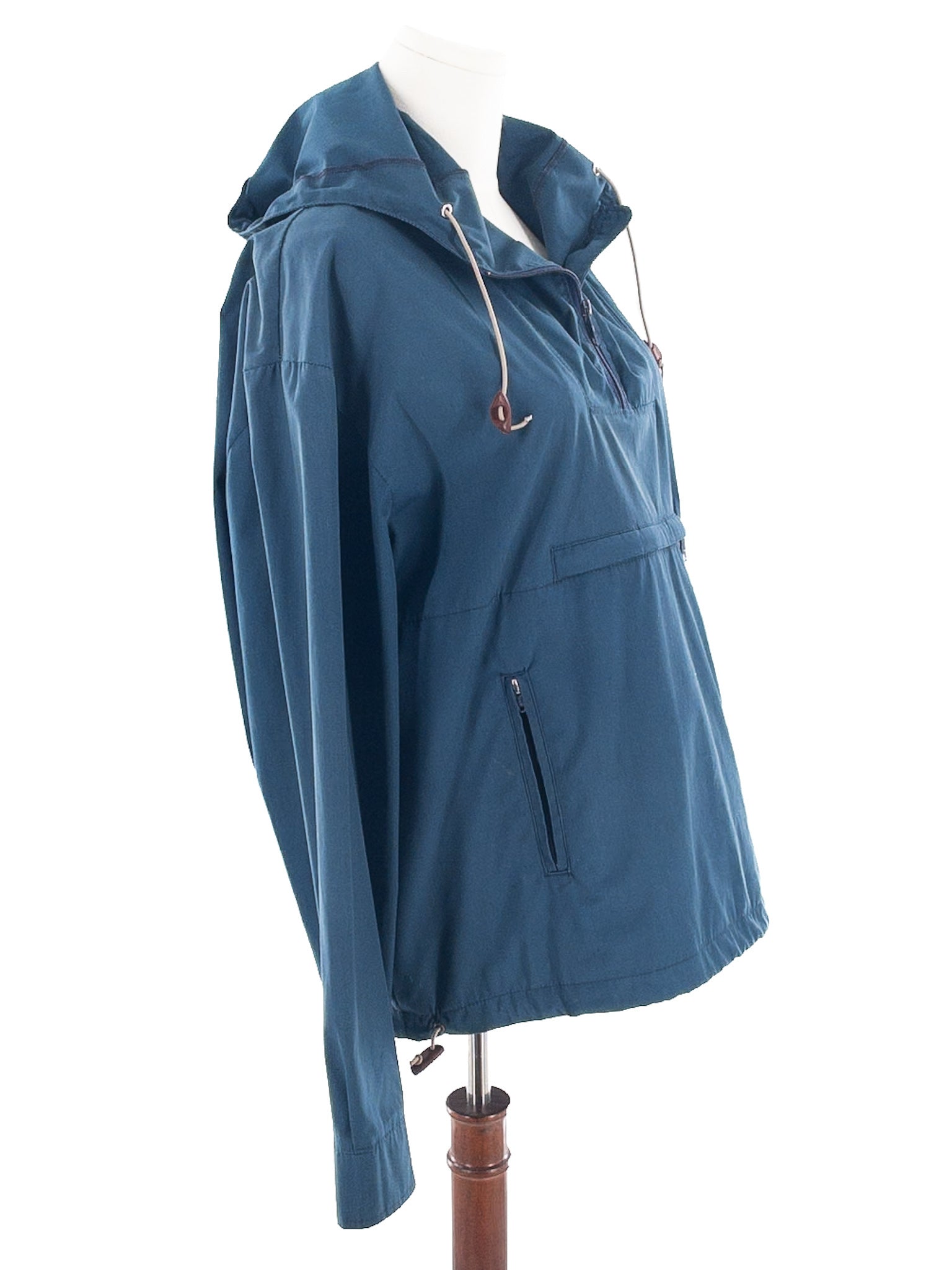 Eddie Bauer Peacock Blue Hooded Polyester Blend Size L Jacket