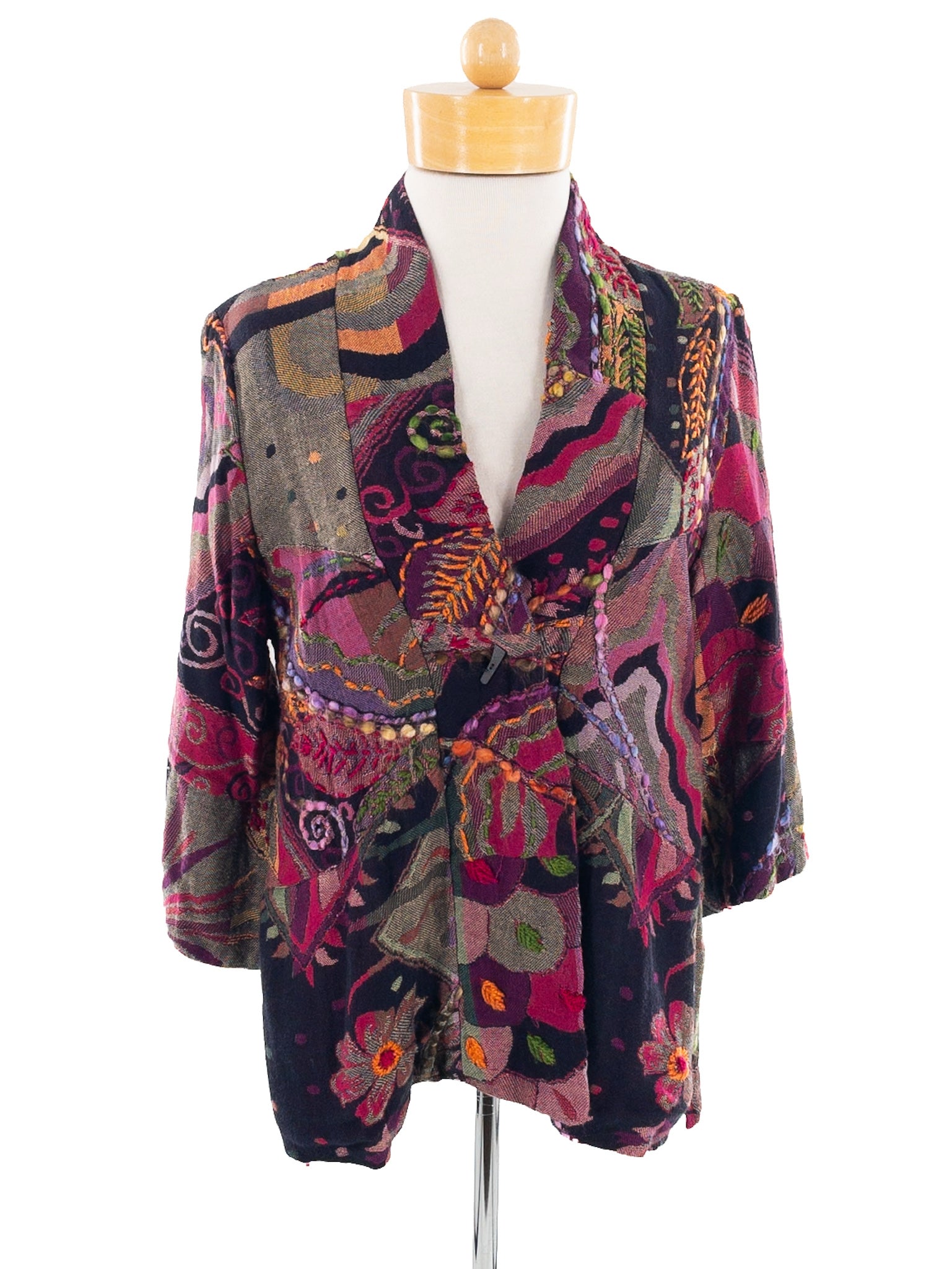 Soft Surroundings Multi-Color Embroidered Rayon Blend Size SP Blazer