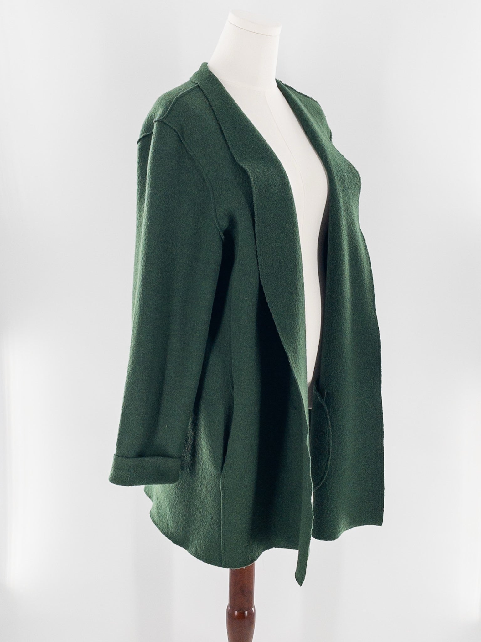 Eileen Fisher Forest Green Felted Wool Size XL Blazer