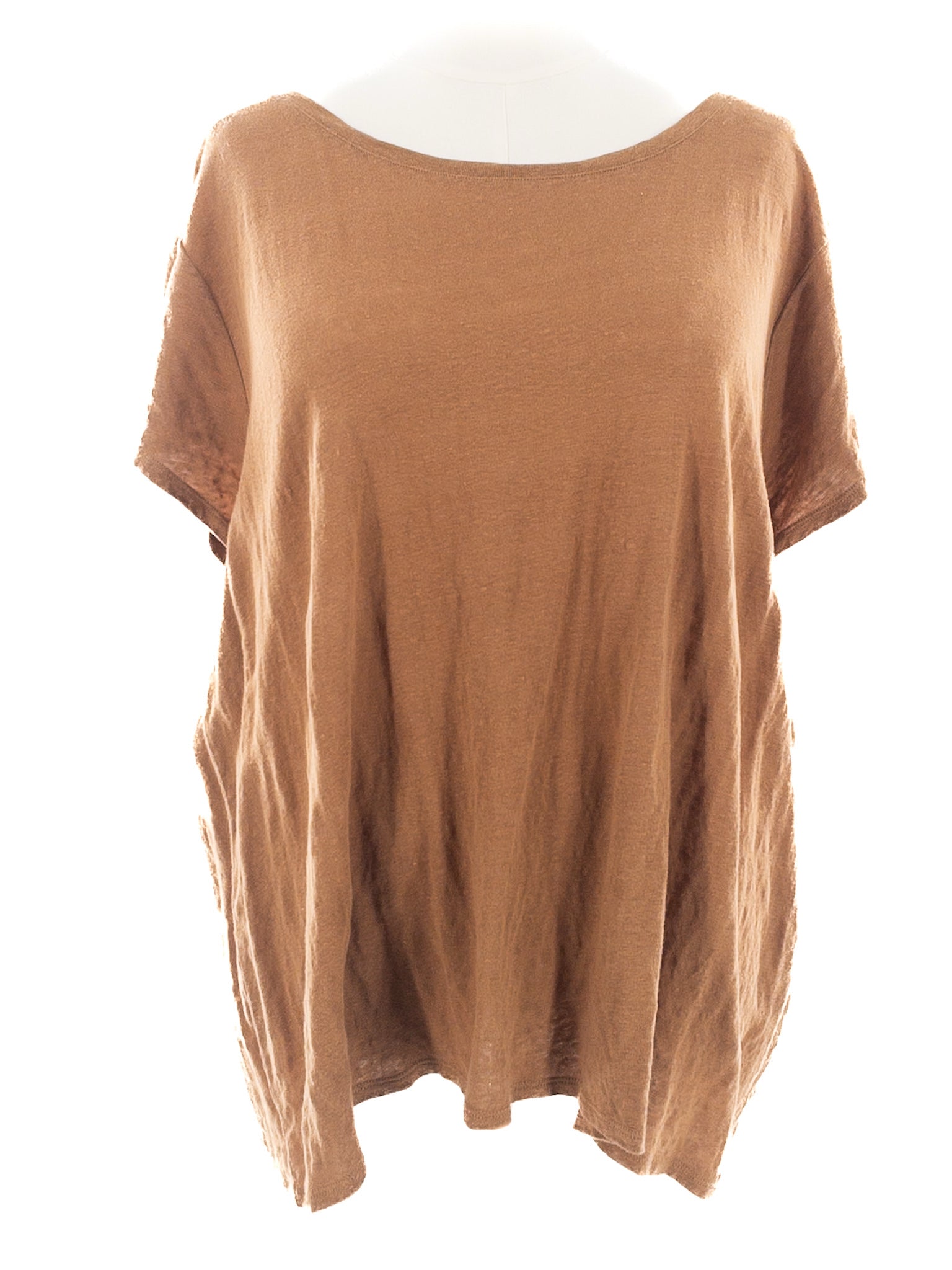 Eileen Fisher Camel Linen Short Sleeve Size XXL T Shirt