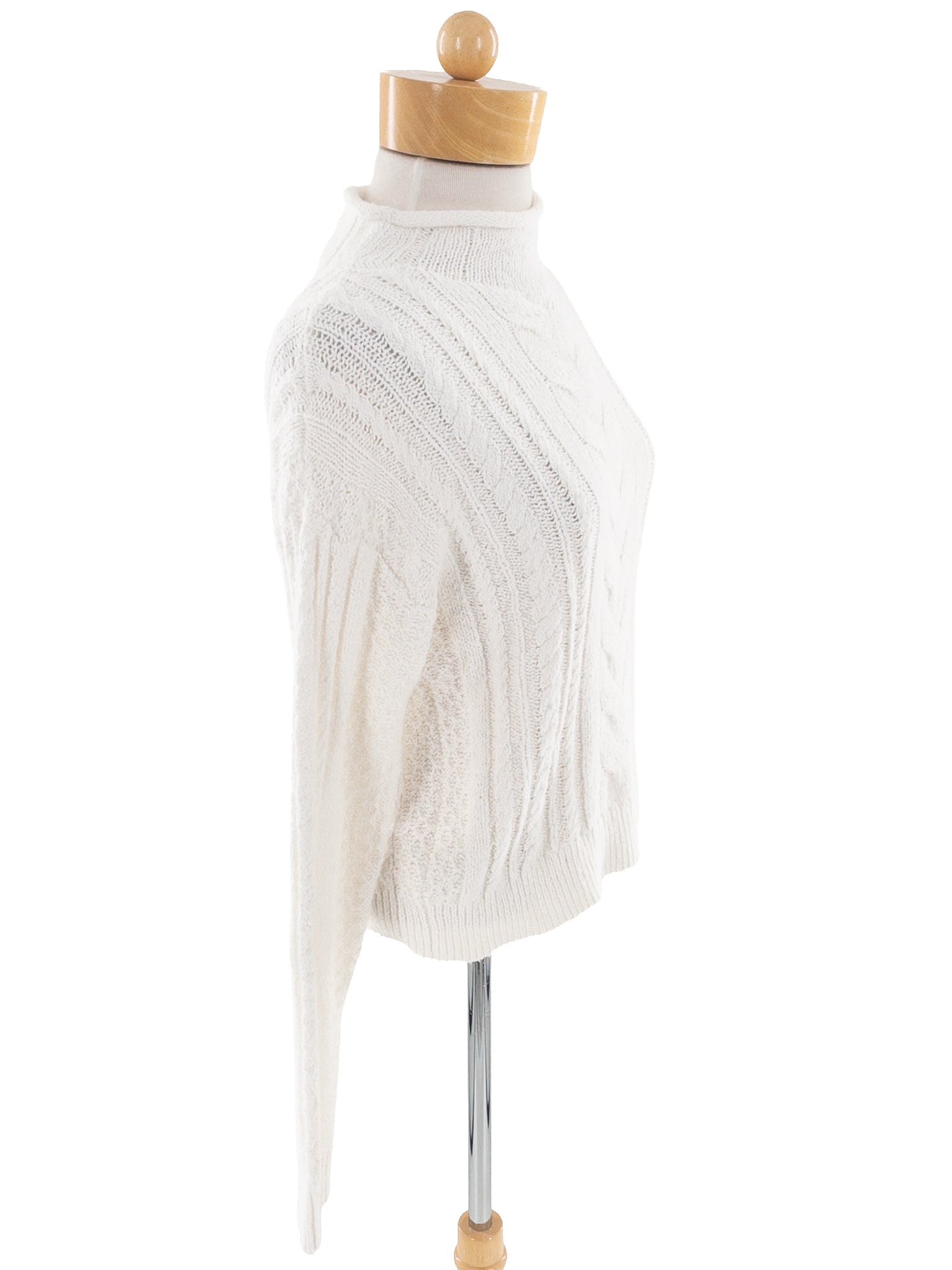 J Crew Ivory Cable Cotton Blend Size XS Sweaters
