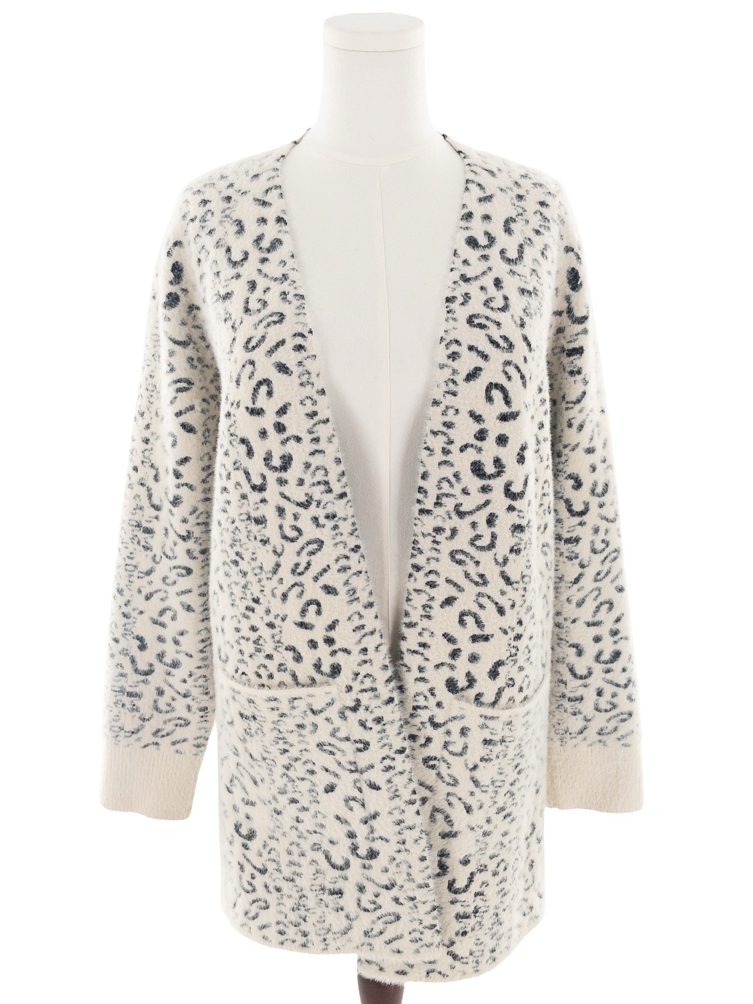 Evolution Cream Black Print Nylon Size L Cardigan