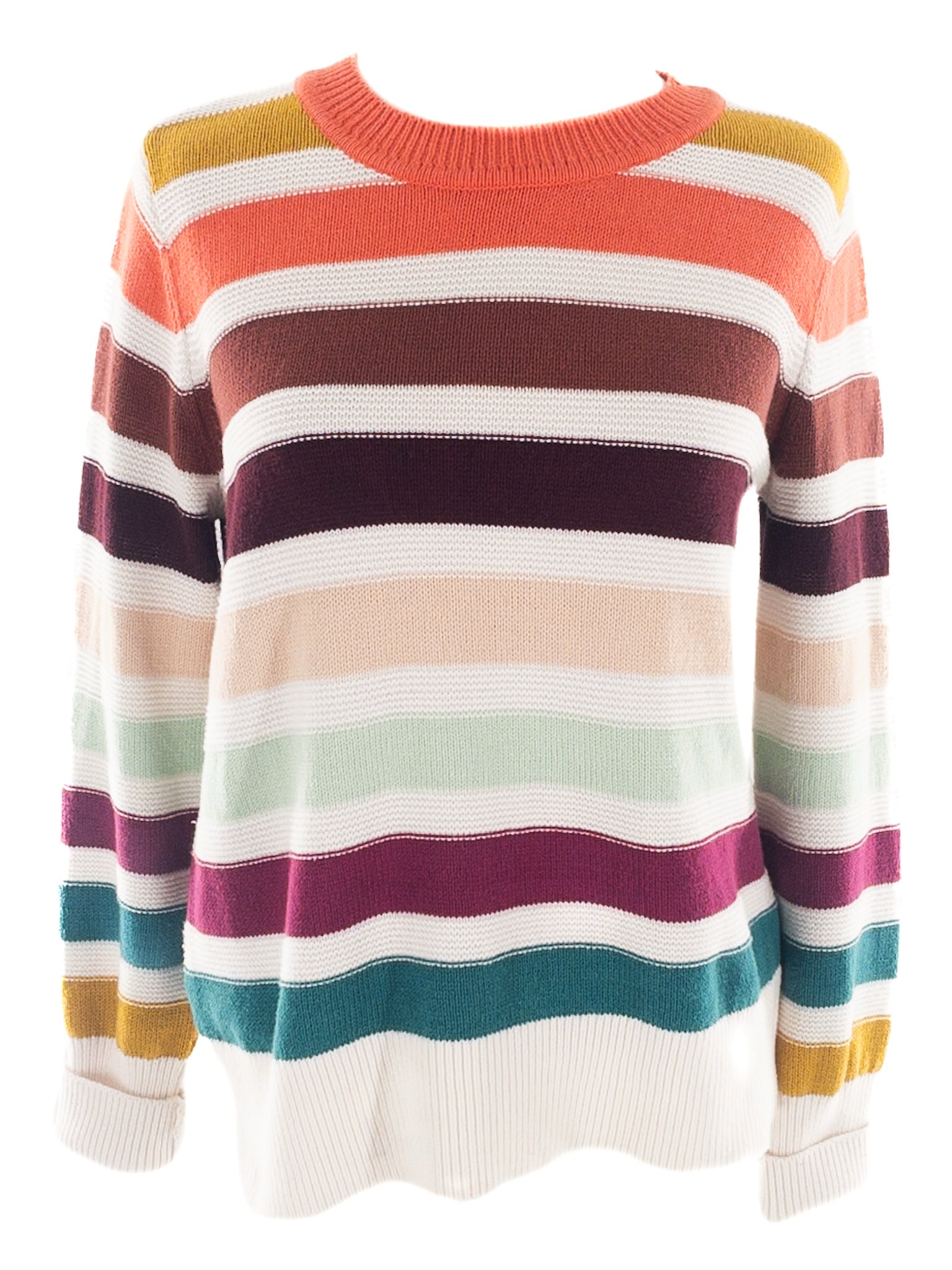 Loft Multi-Color Stripe Cotton Size M Sweaters