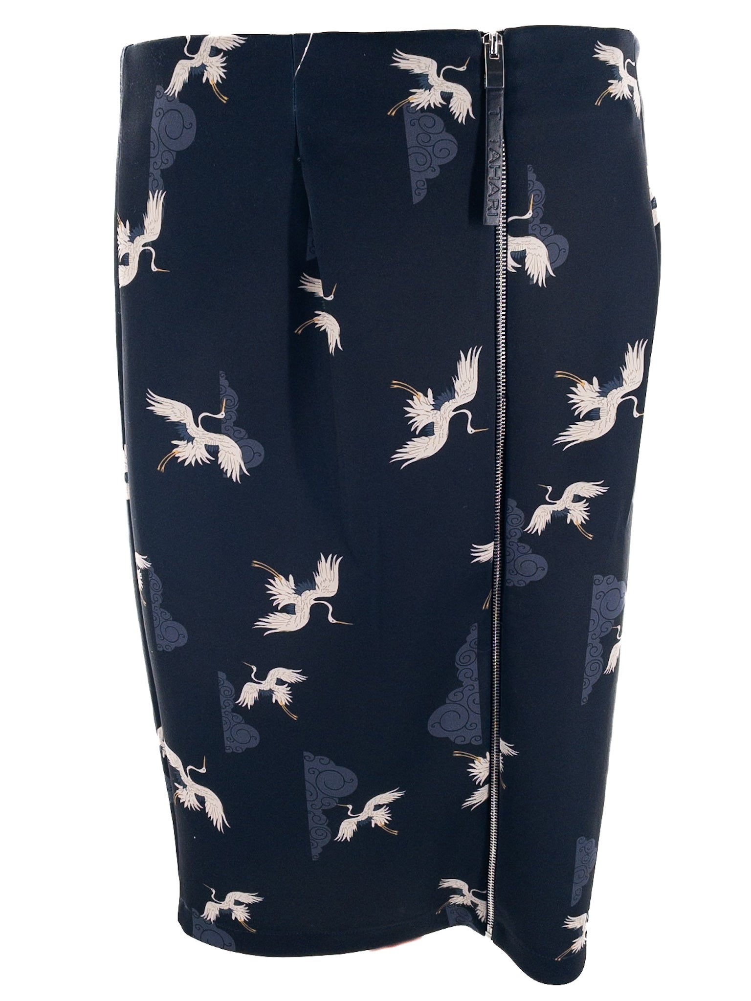 Tahari Navy Stone Birds Polyester Size XL Skirt