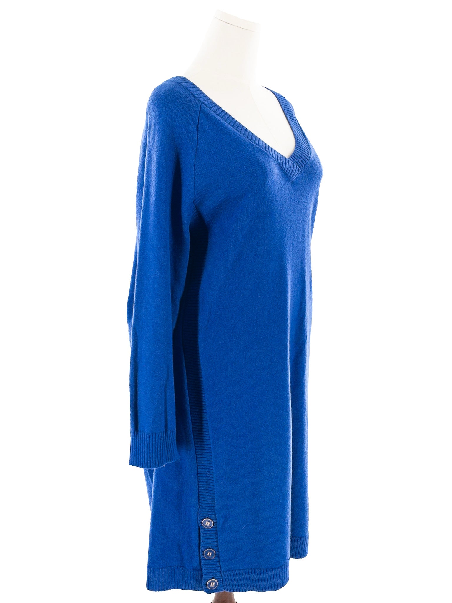 Talbots Bright Blue Cotton Blend Long Sleeve Size XXL Dress