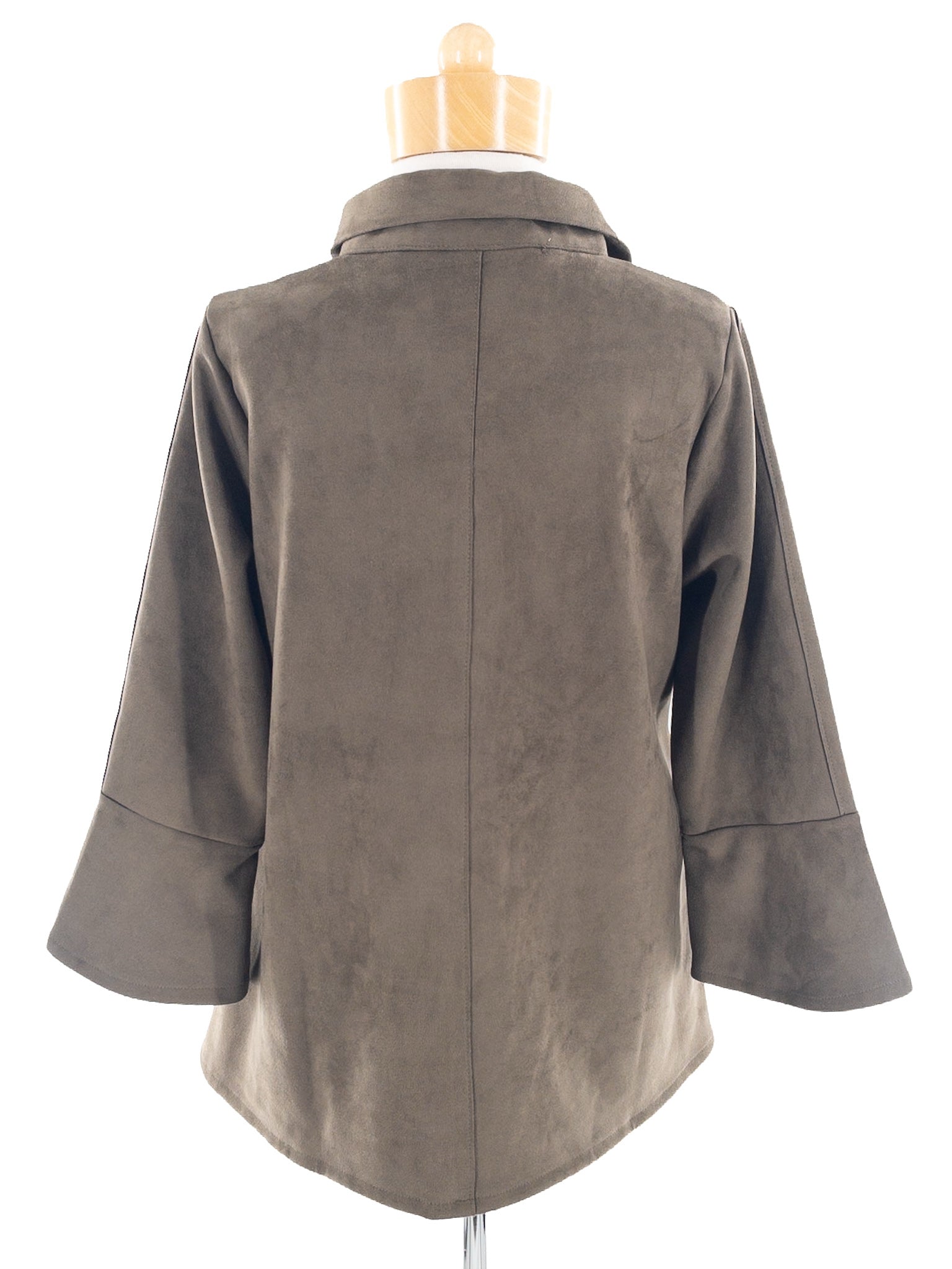 Damee Inc Olive Button Faux Suede Size M Jacket