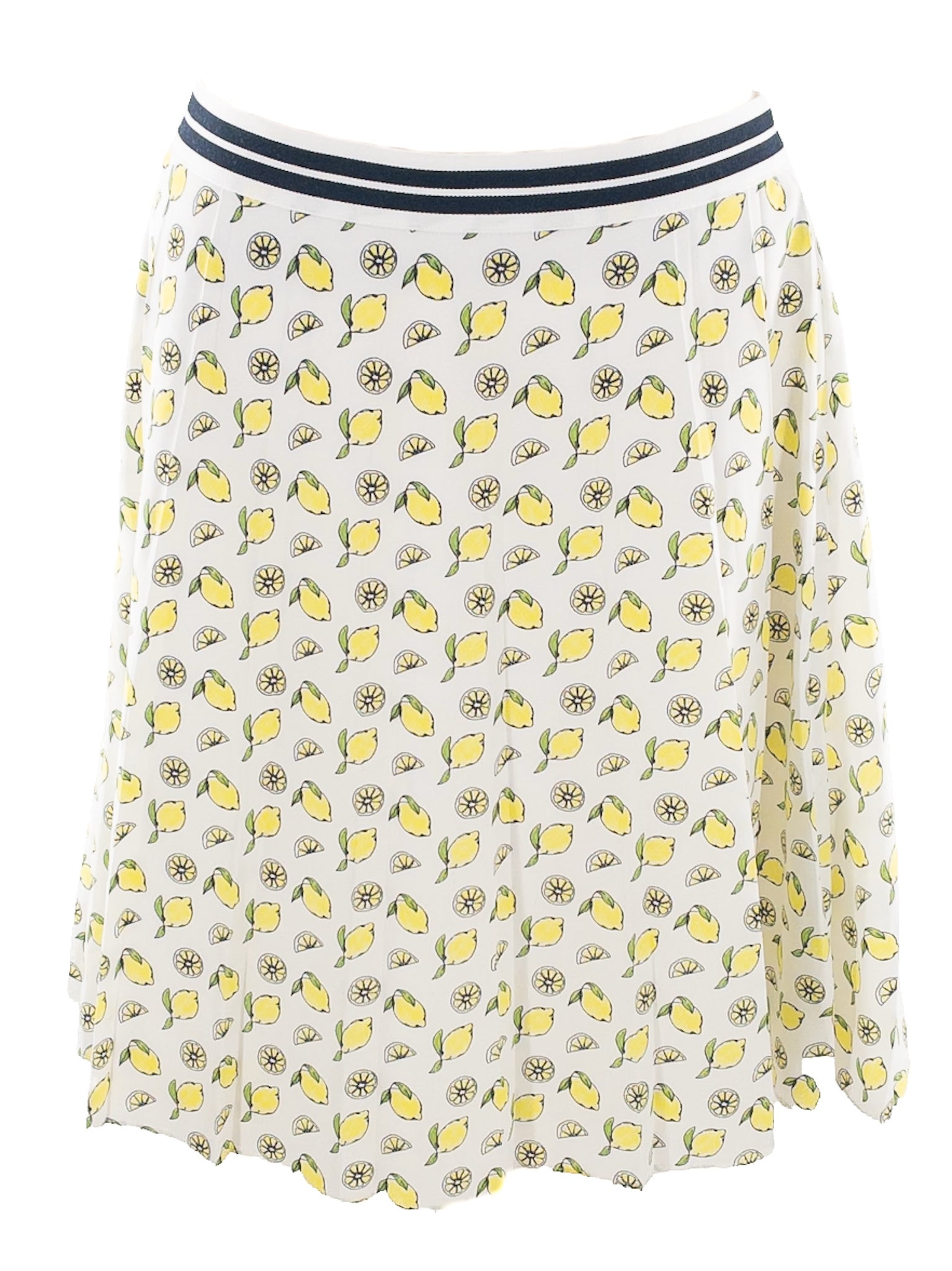 J Crew Cream Yellow Lemons Polyester Size 6 Skirt