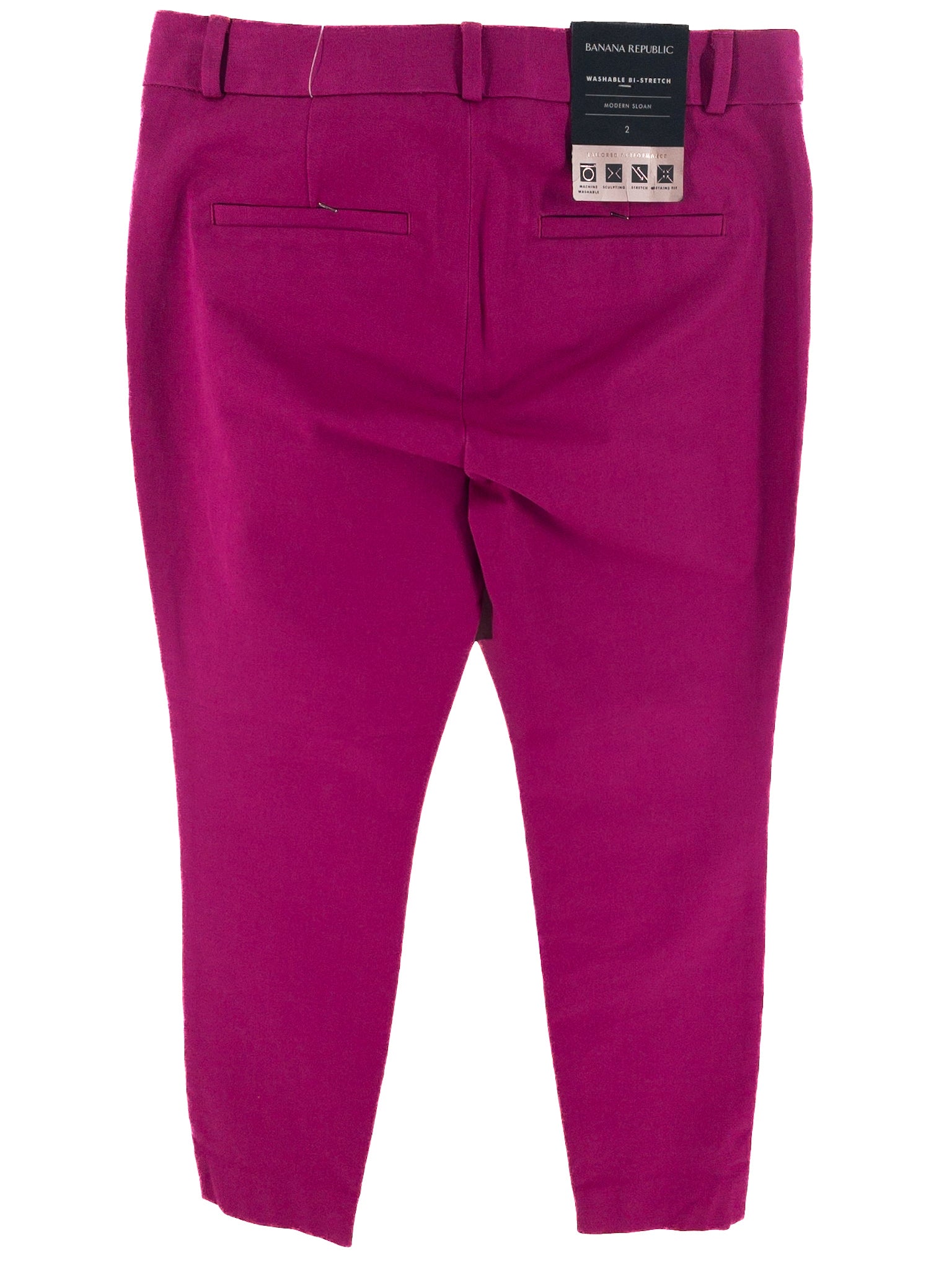 Banana Republic Fuchsia Flat Front Cotton Blend Slim Size 2 Pants