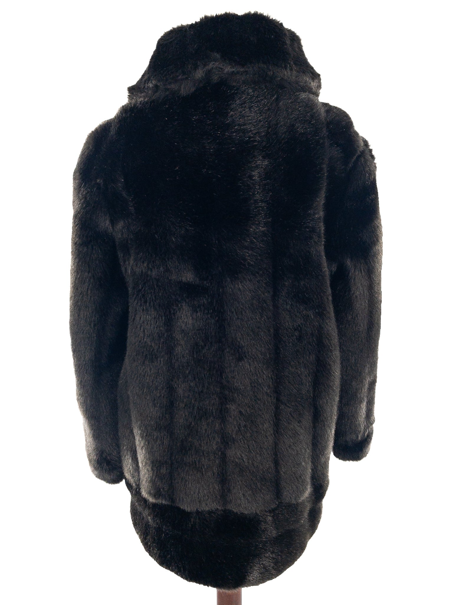 Sears Dark Brown Fuzzy Faux Fur Size L Coat