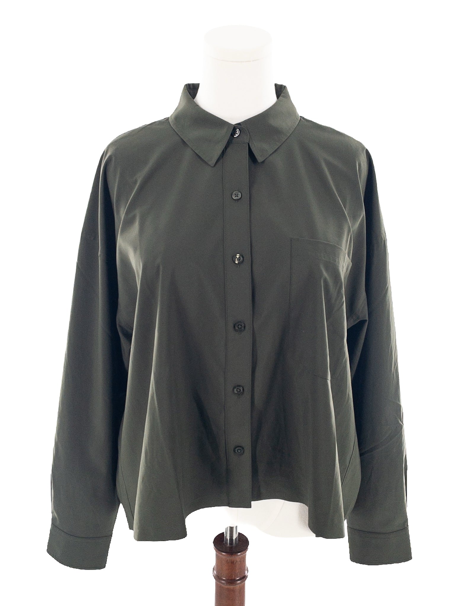 Athleta Forest Green Polyester Button Down Size XL Blouse