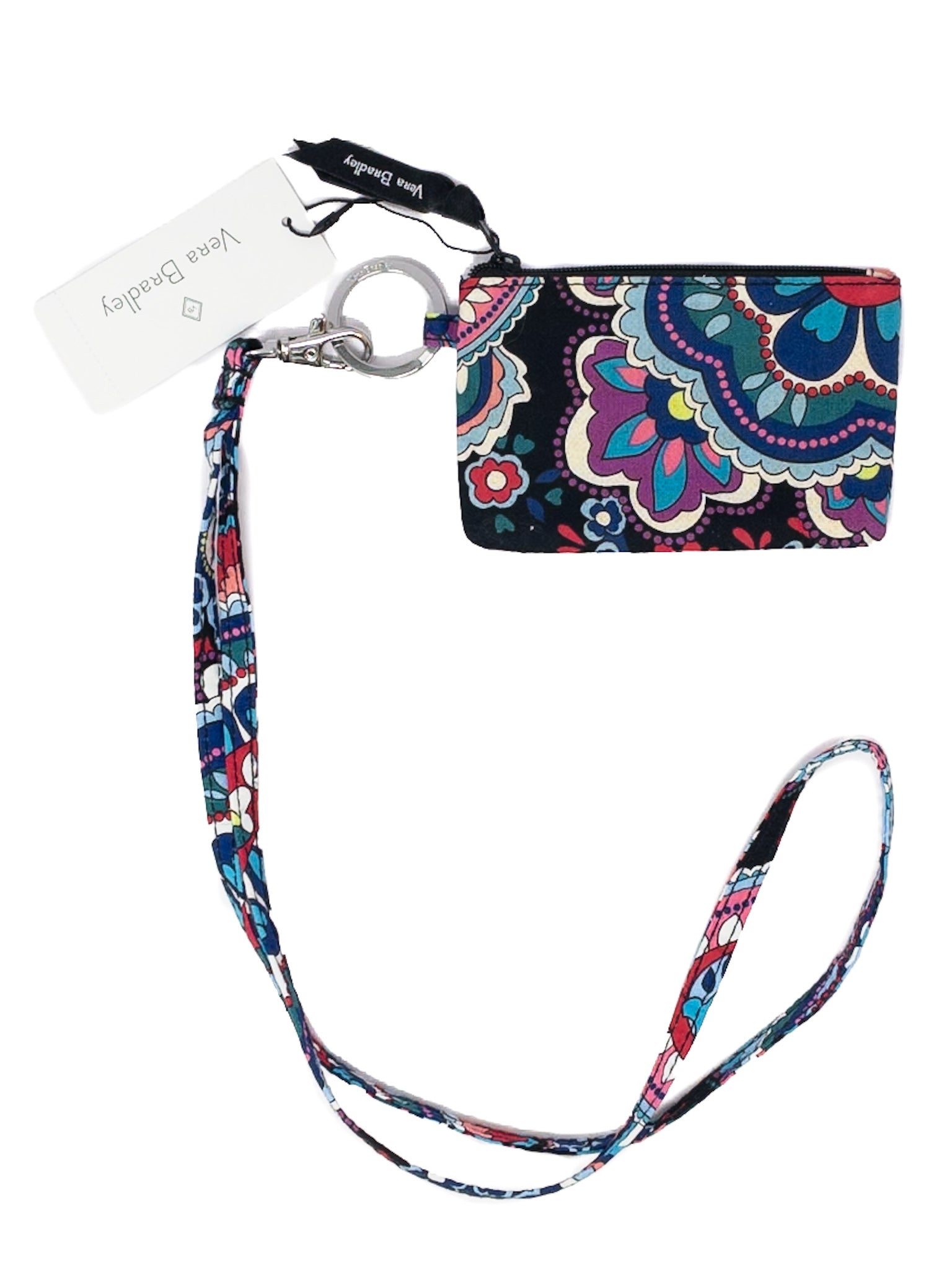Vera Bradley Black Multi Floral Cotton Blend Purse