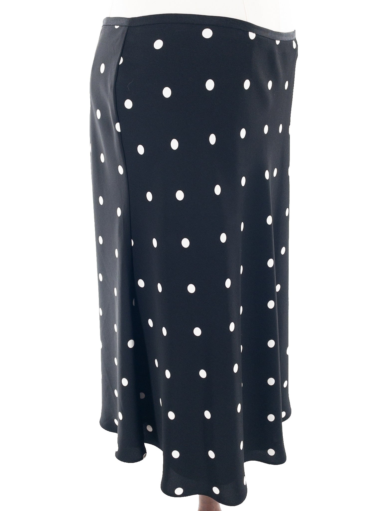 Ann Taylor Black White Dots Polyester Size 14 Skirt