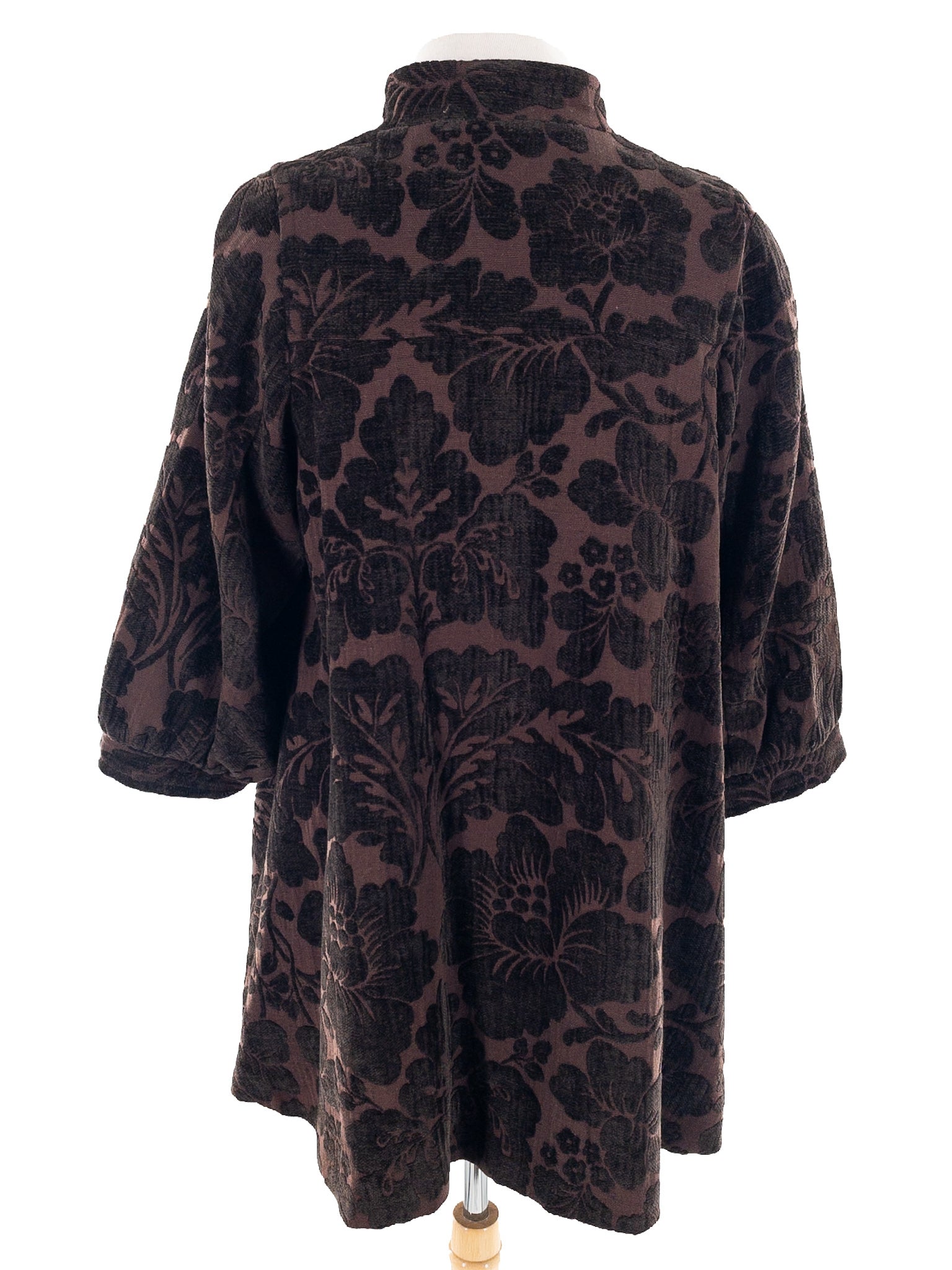 Elevenses Brown Brocade Polyester Blend Size M Coat