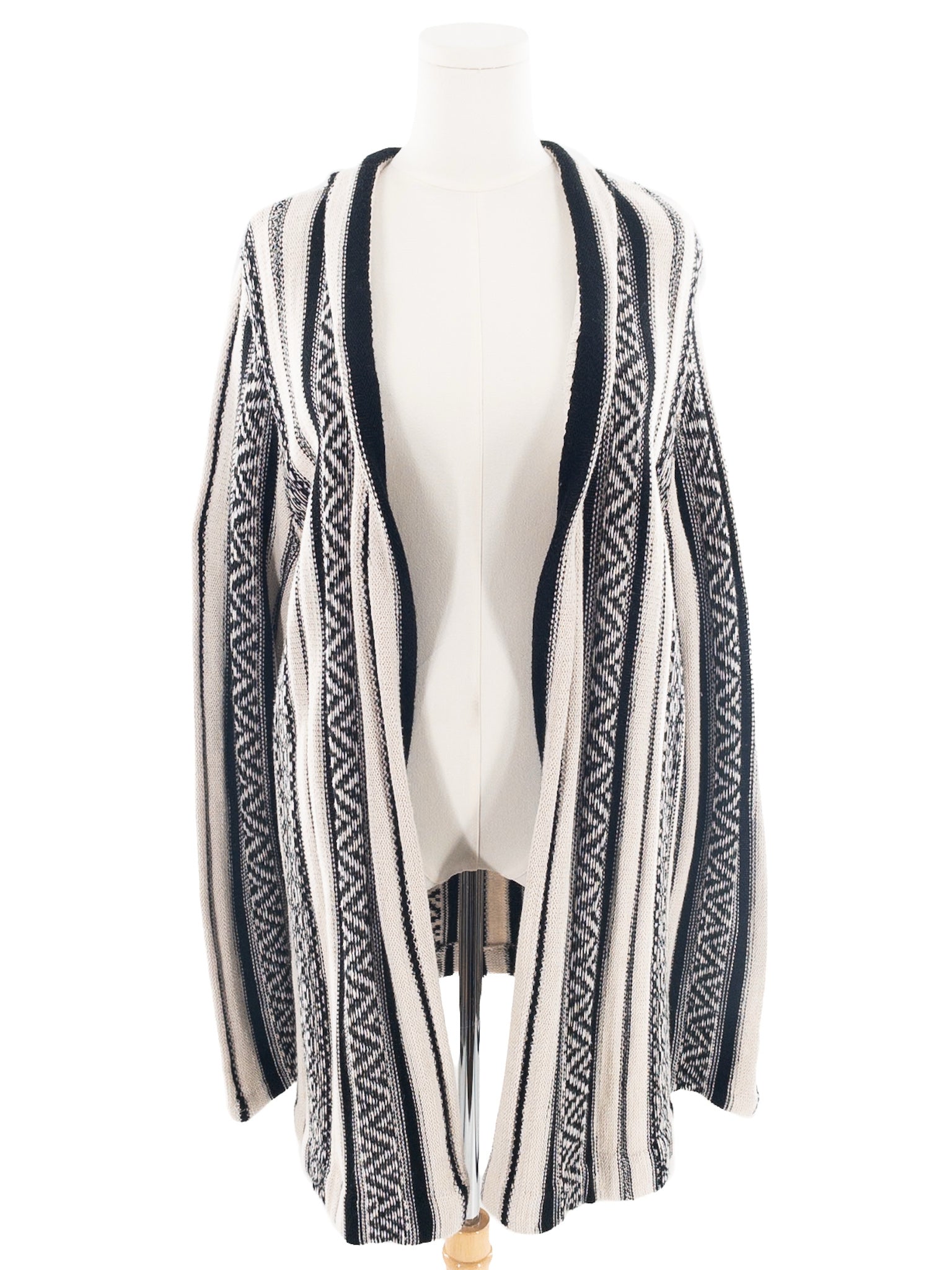 Chaps Black Ivory Print Cotton Size 2X Cardigan