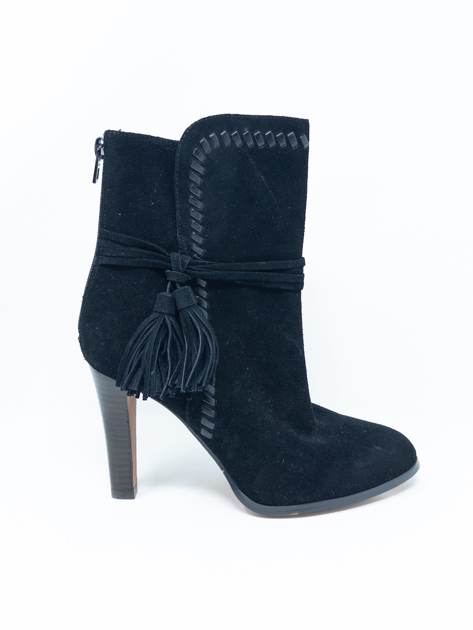 Coach Black Tassel Suede 8 Bootie