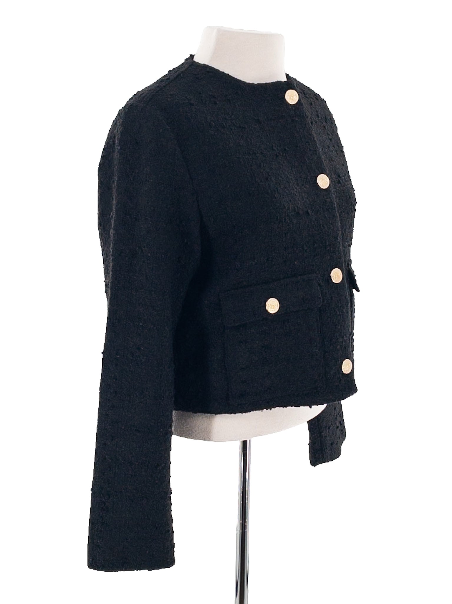 Abercrombie Black Texture Polyester Blend Size M Blazer