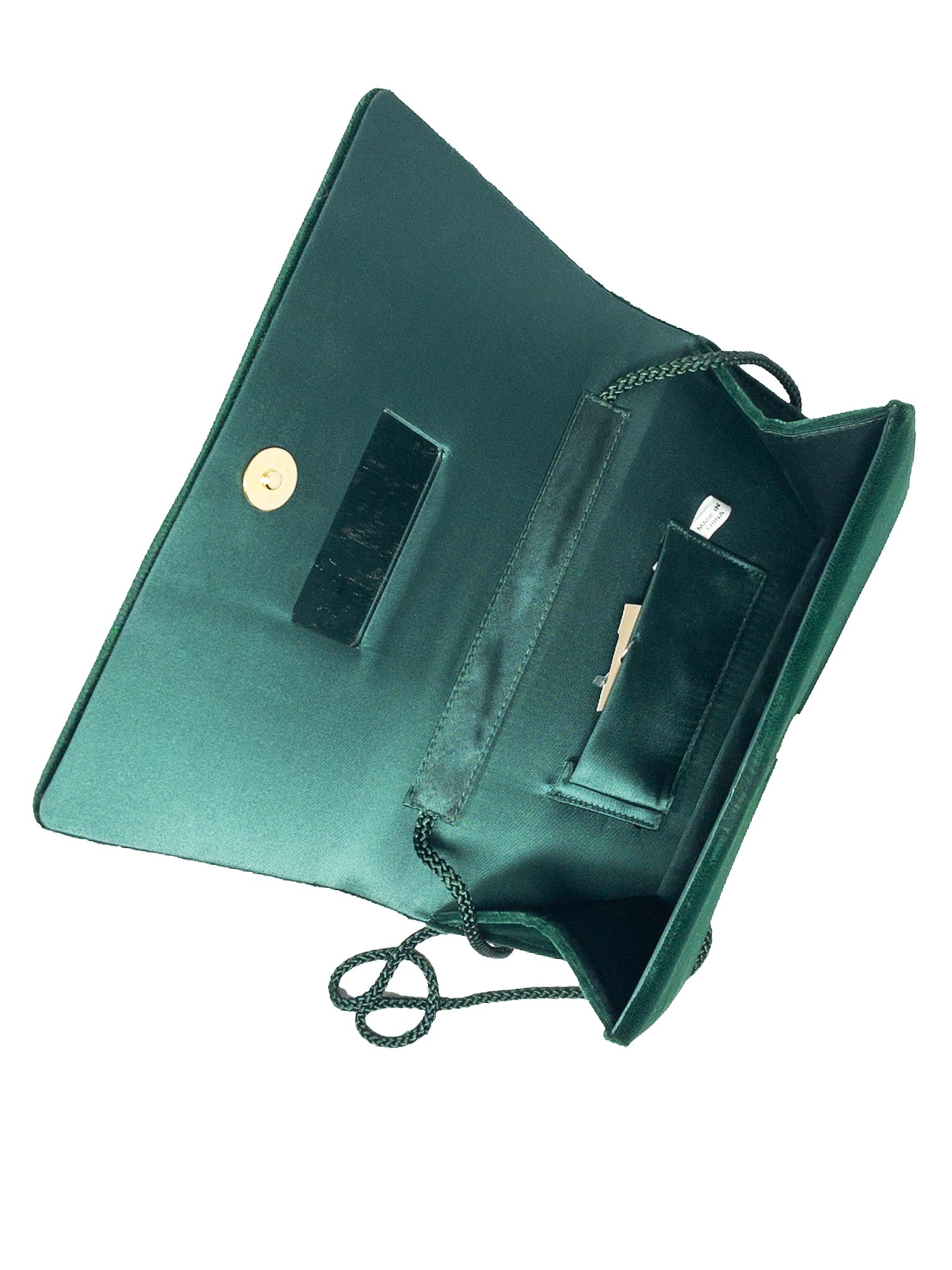 Emerald Rhinestone Velvet Clutch