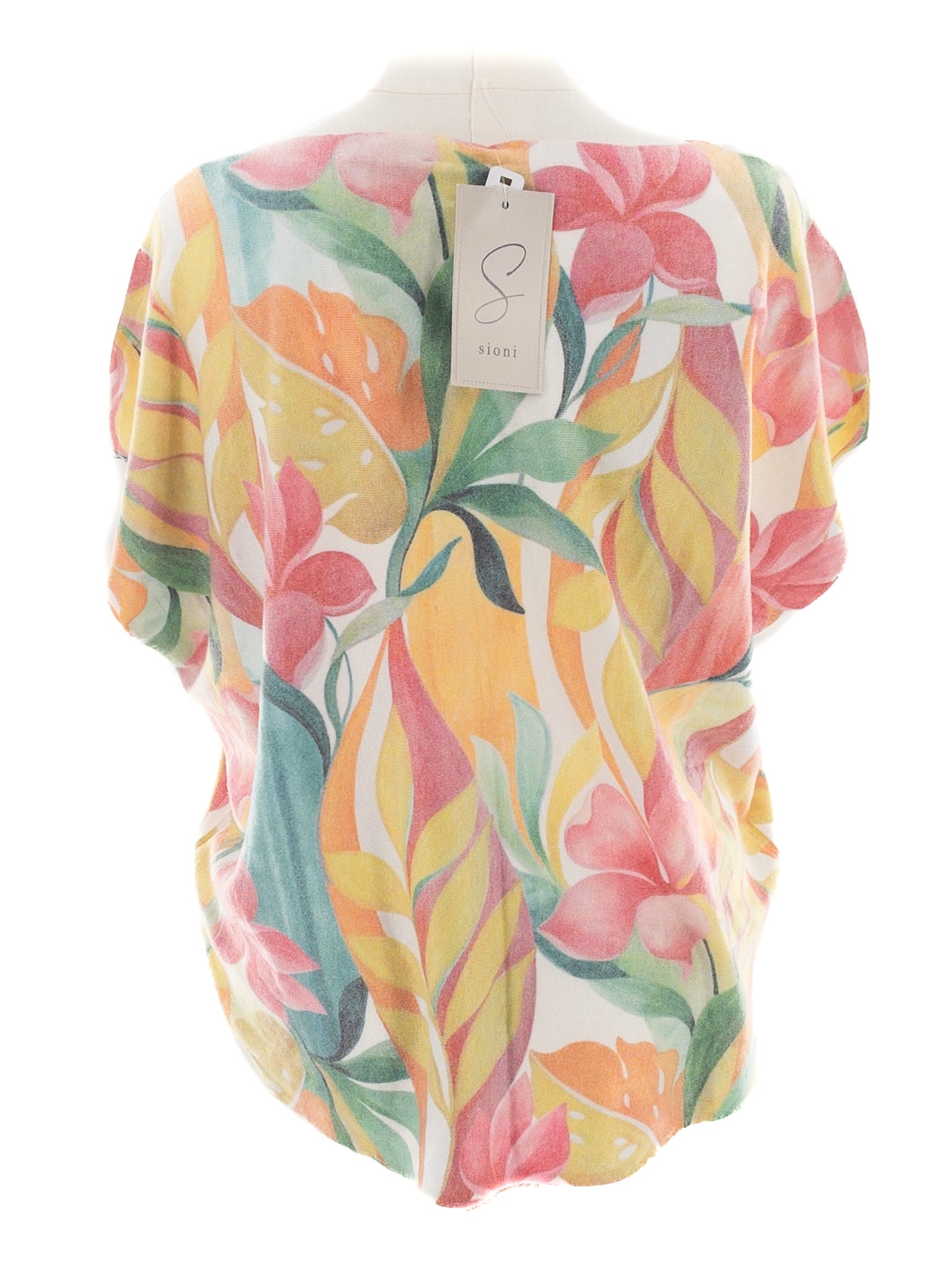 Sioni Multi-Color Leaves Rayon Blend Size XL Sweaters