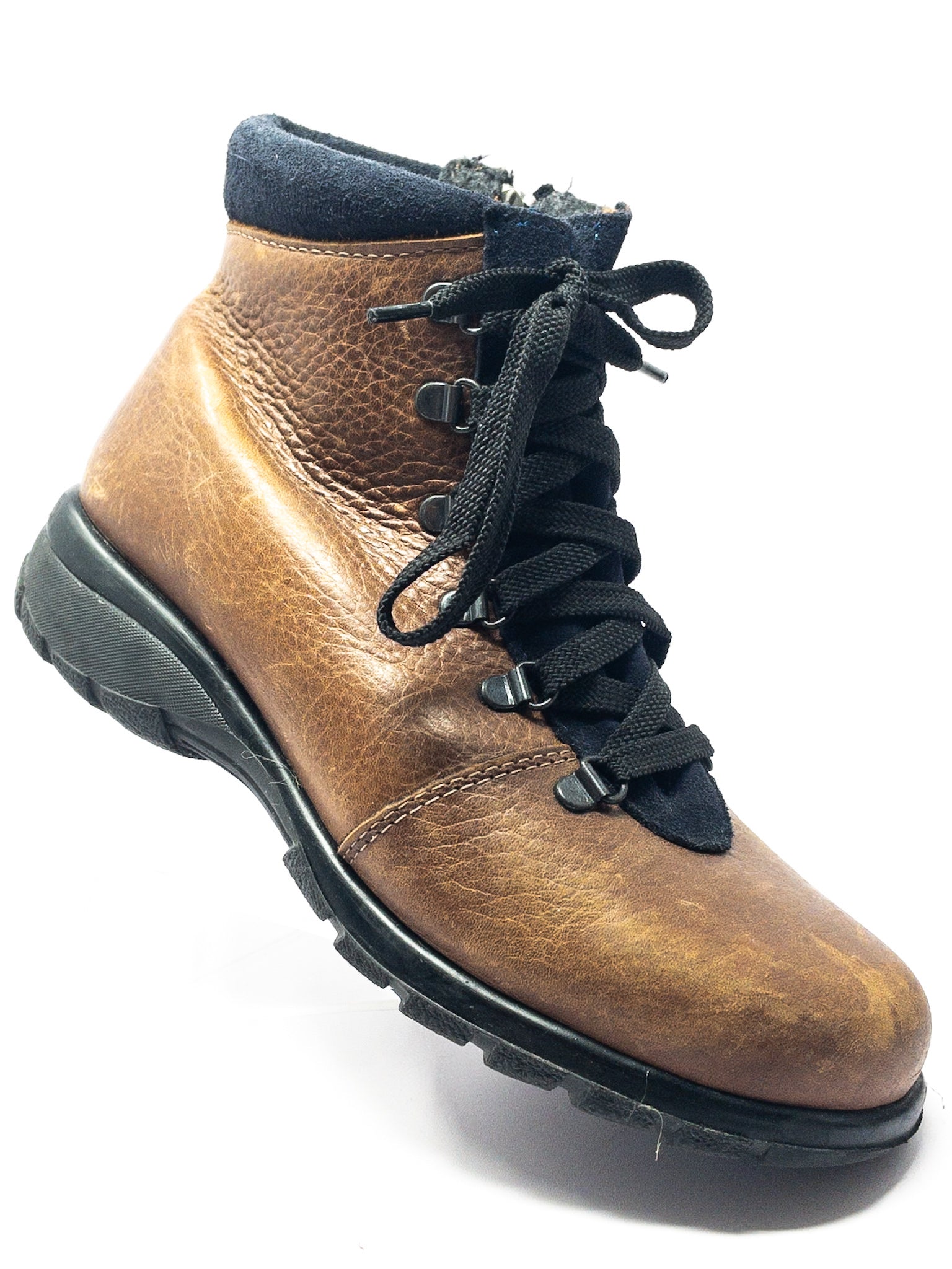 Toe Warmers Brown Black Tie Leather 9 Bootie