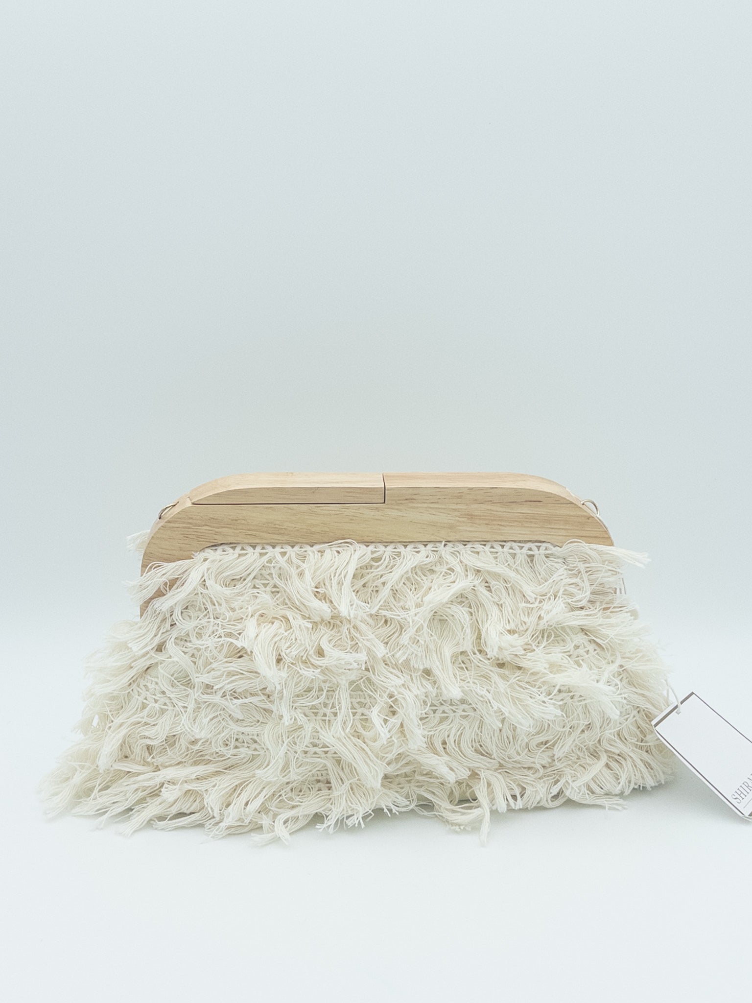 Shiraleah Ivory Woven Fabric Clutch