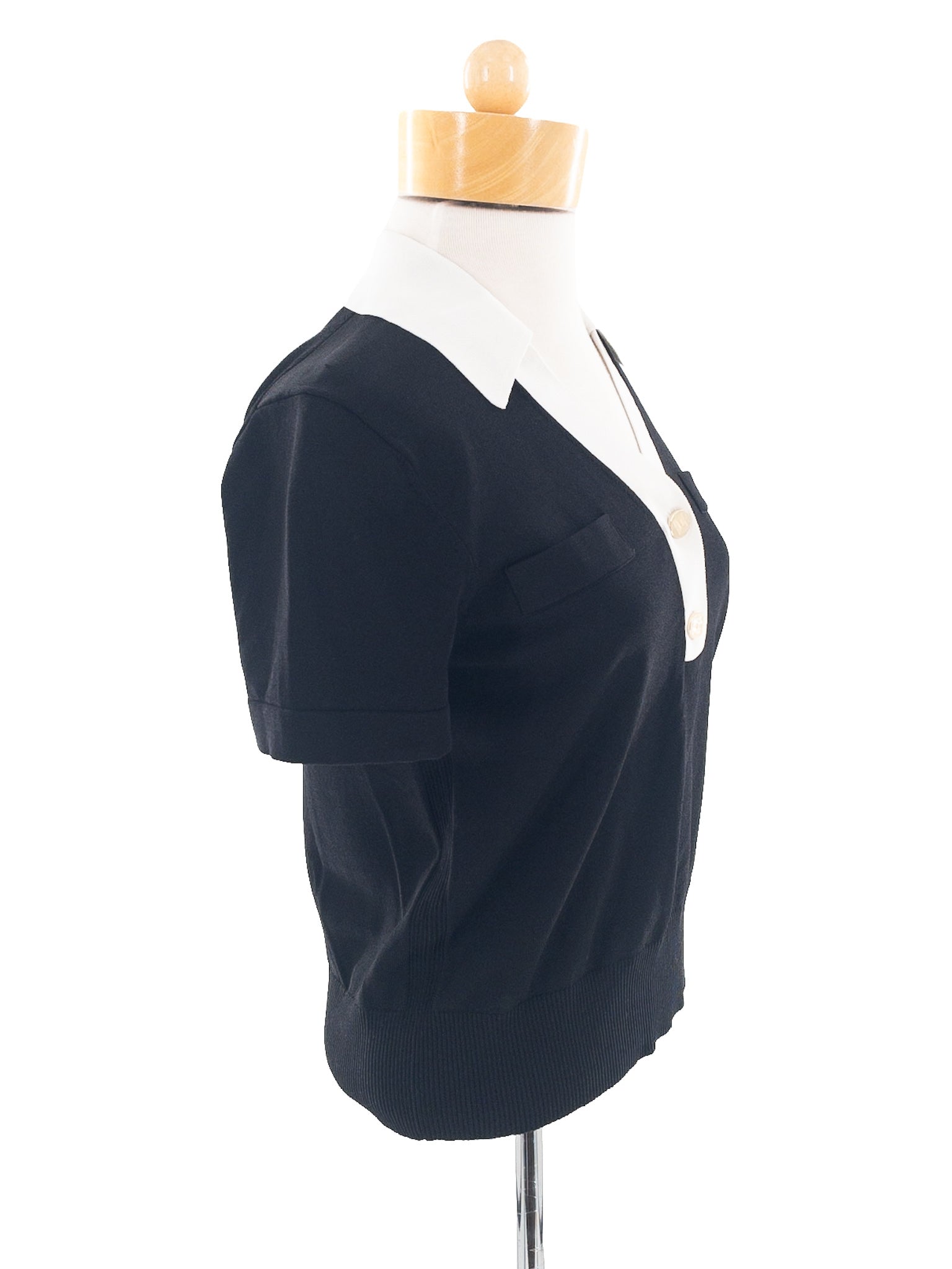 Karl Lagerfeld Black White Polyester Size S Sweaters