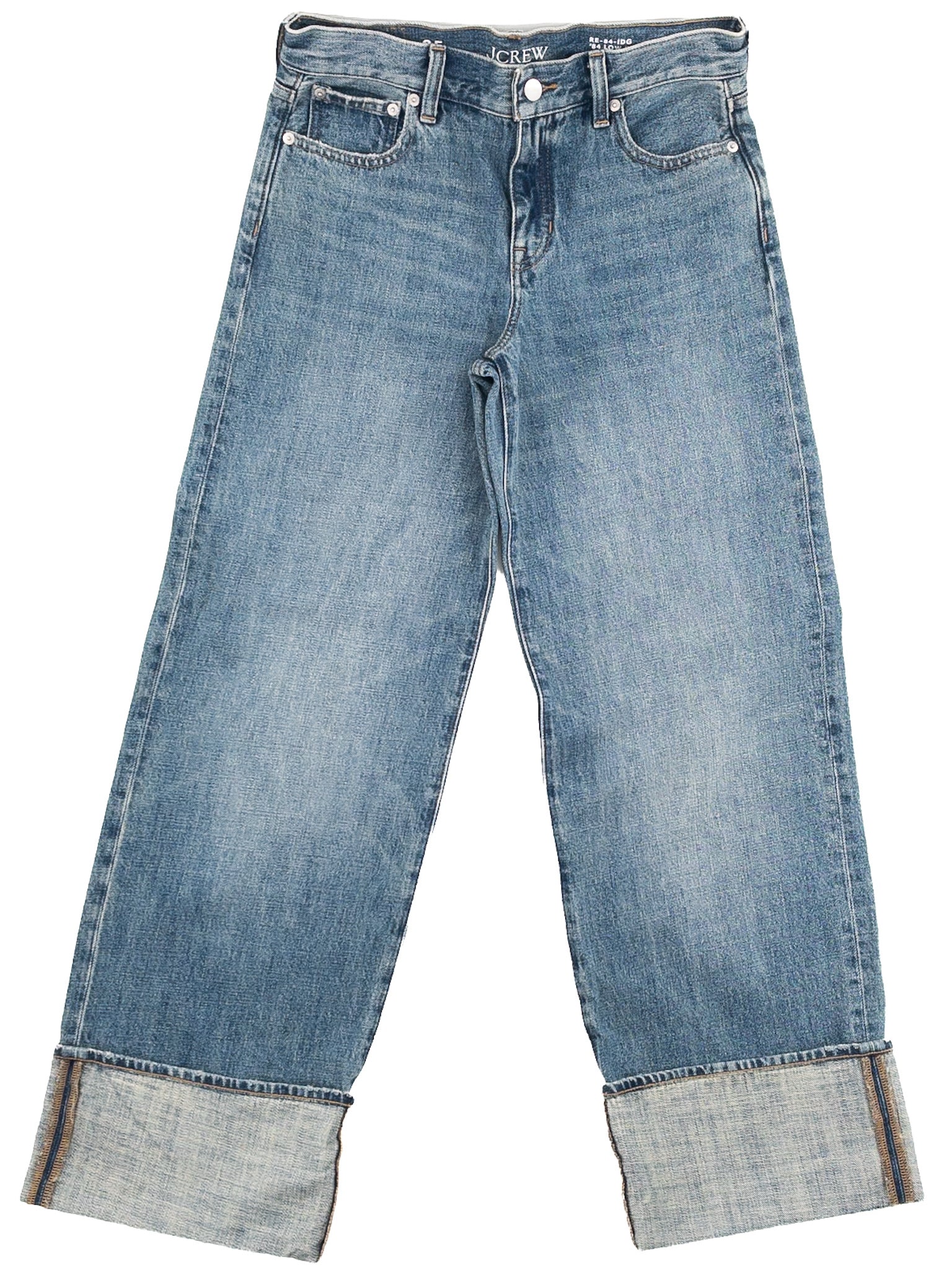 J Crew Blue Washed Cotton Blend Relaxed Size 0 Jeans